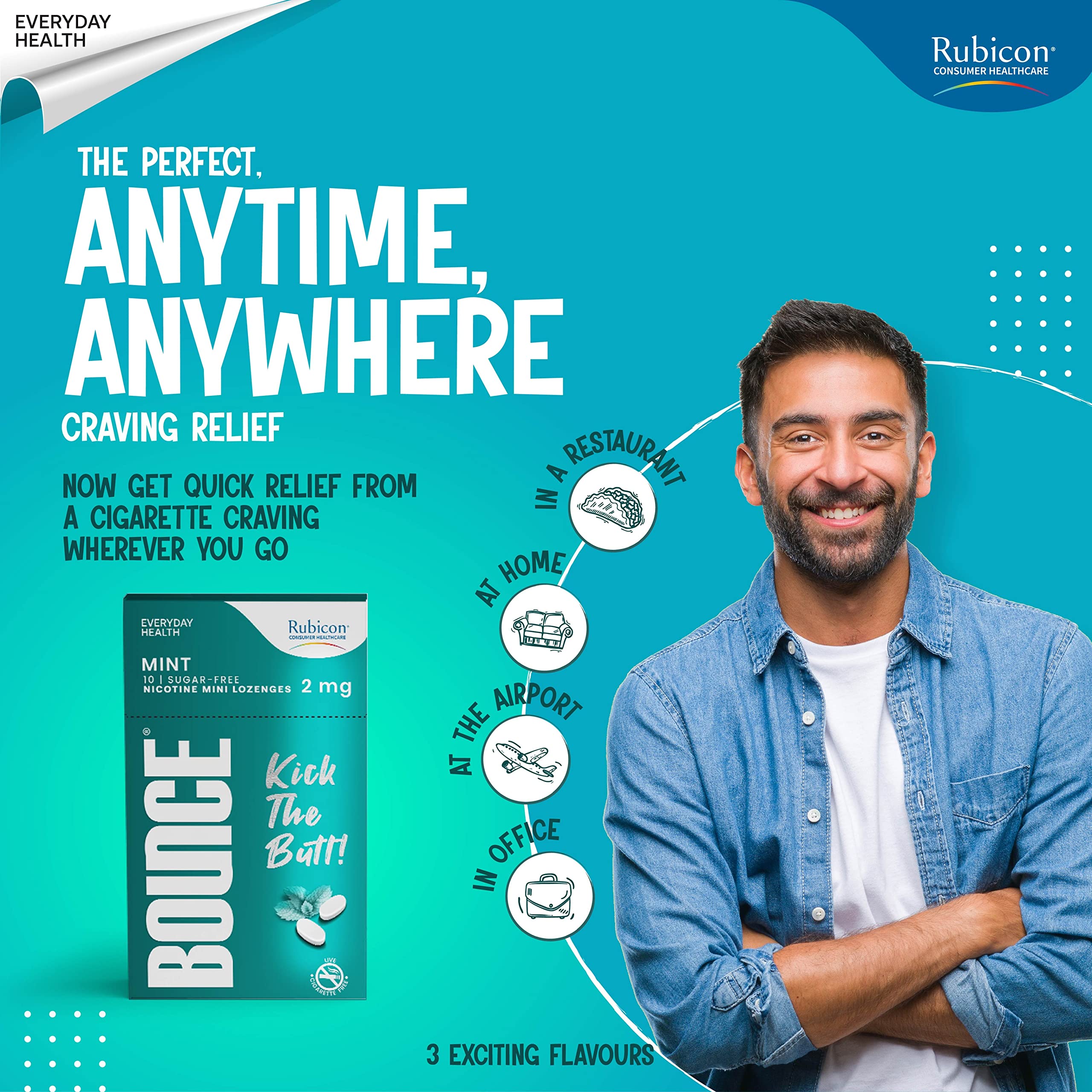 Rubicon BOUNCE Nicotine Mini Lozenge 2 Mg | Cinnamon Flavour, Sugar Free | USFDA Approved | Helps Quit Smoking | 60 Packs of 10 Lozenges - Image 3 thumbnail