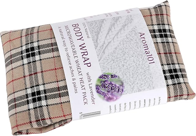 Tartan Wheat Heat Pad Pure Lavender Microwave Wheat Bags for Pain Relief | Heat Patches for Back, Shoulder and Neck Aches | Scented Heat Wrap Microwavable Warmer (Red Black)