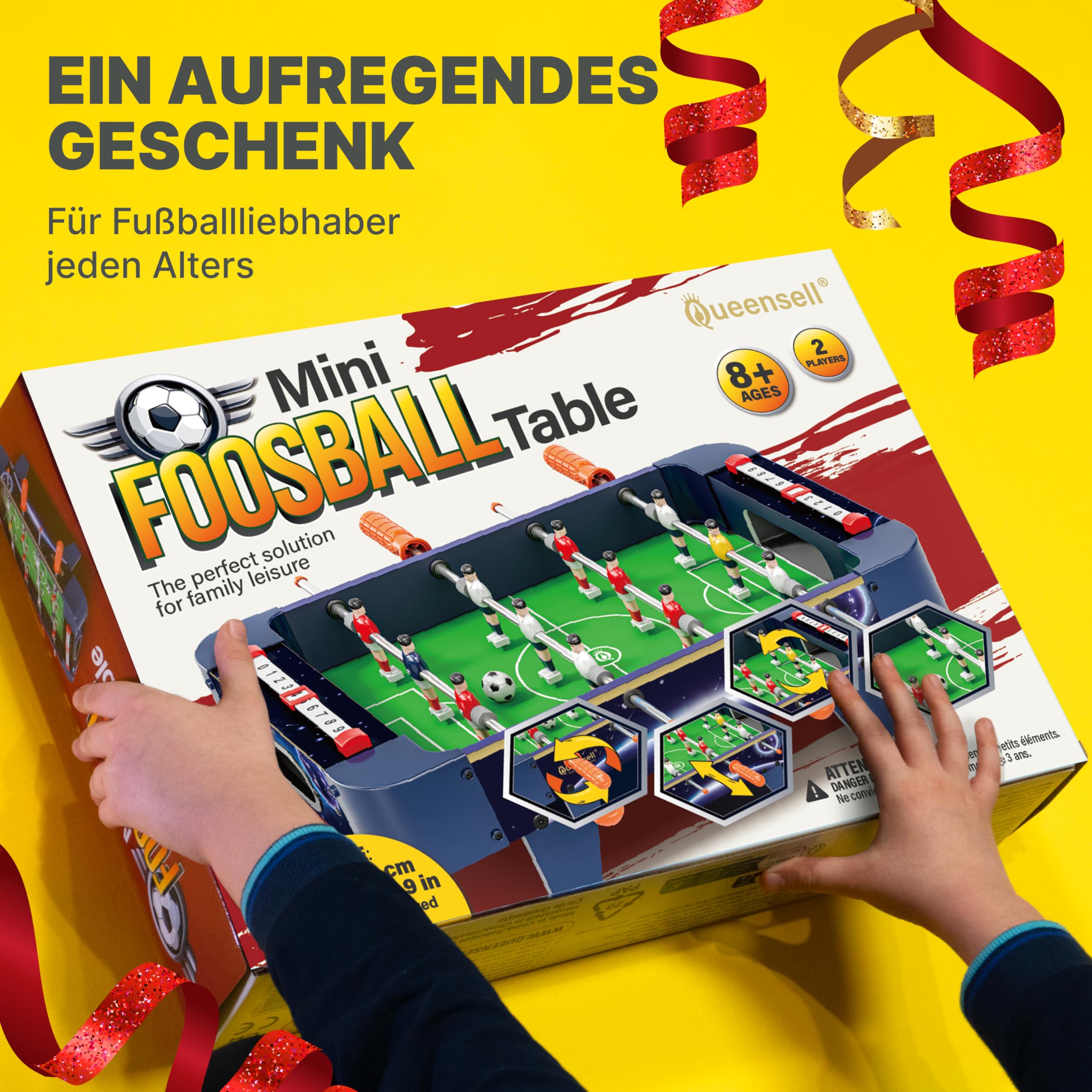 Mini-Tischfußball für Kinder und Erwachsene – 53 cm Mini-Fußballspiel, Mini-Fußballtisch für Familienspielabende