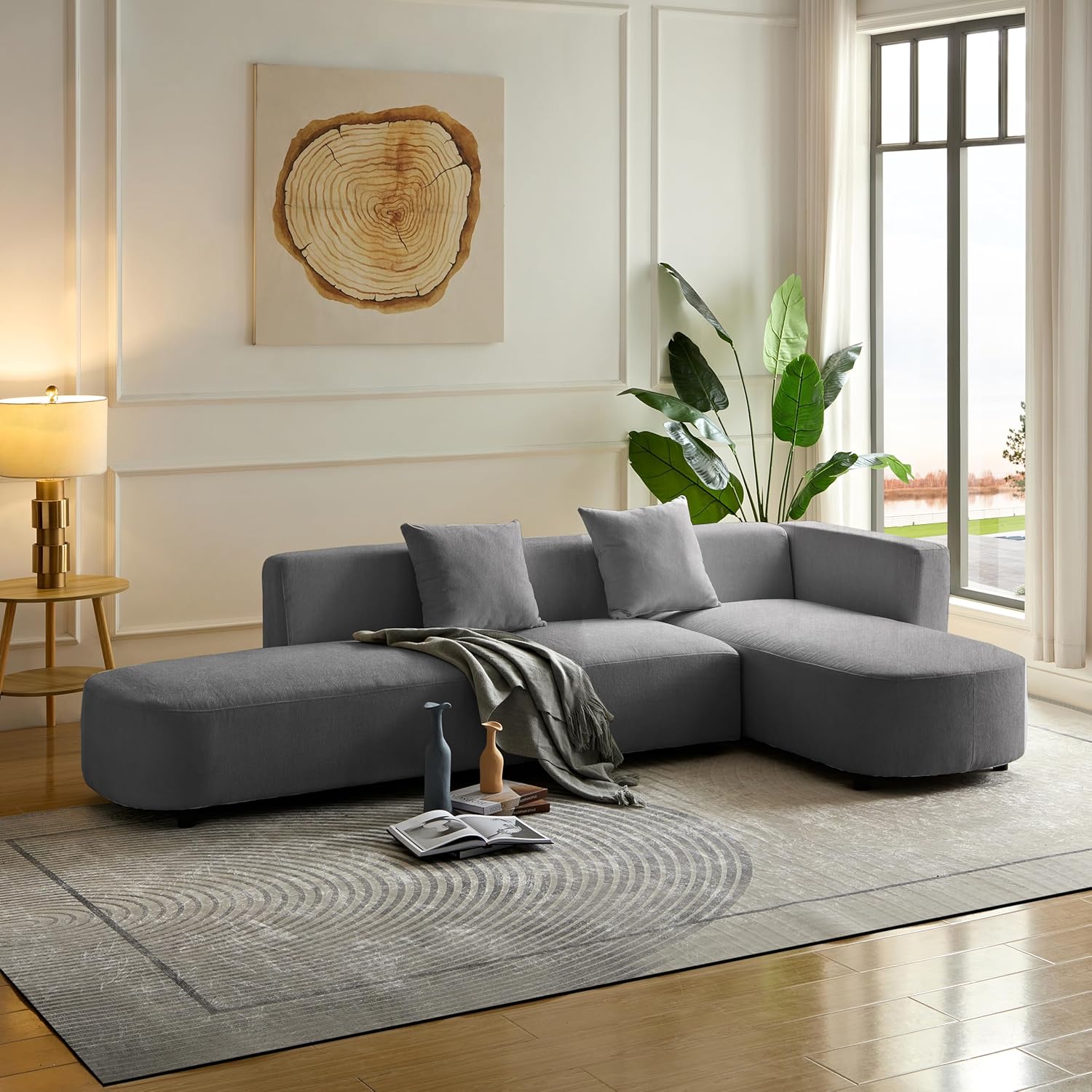 Eafurn Minimalist Style Modular Sectional Sofa with Right
