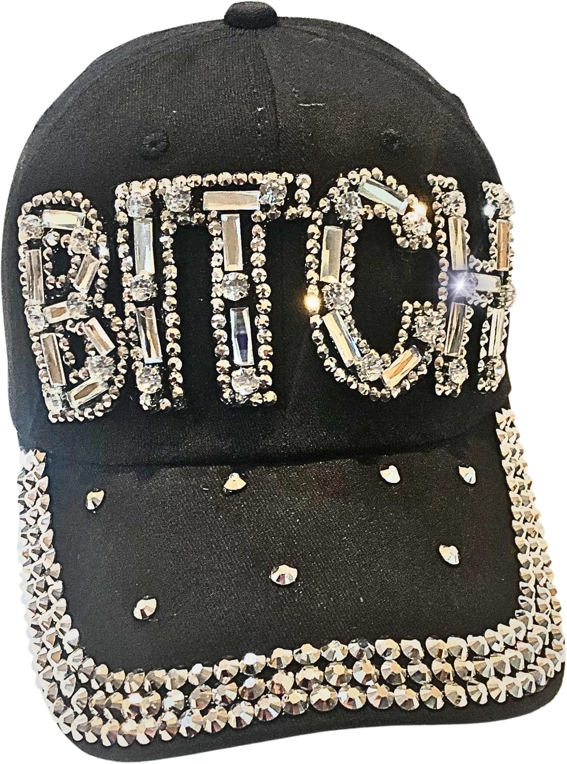 Popfizzy Bling Hat for Women, Rhinestone Baseball Cap, Bedazzled Distressed Denim Hats, Birthday Gifts for Women, Adjustable