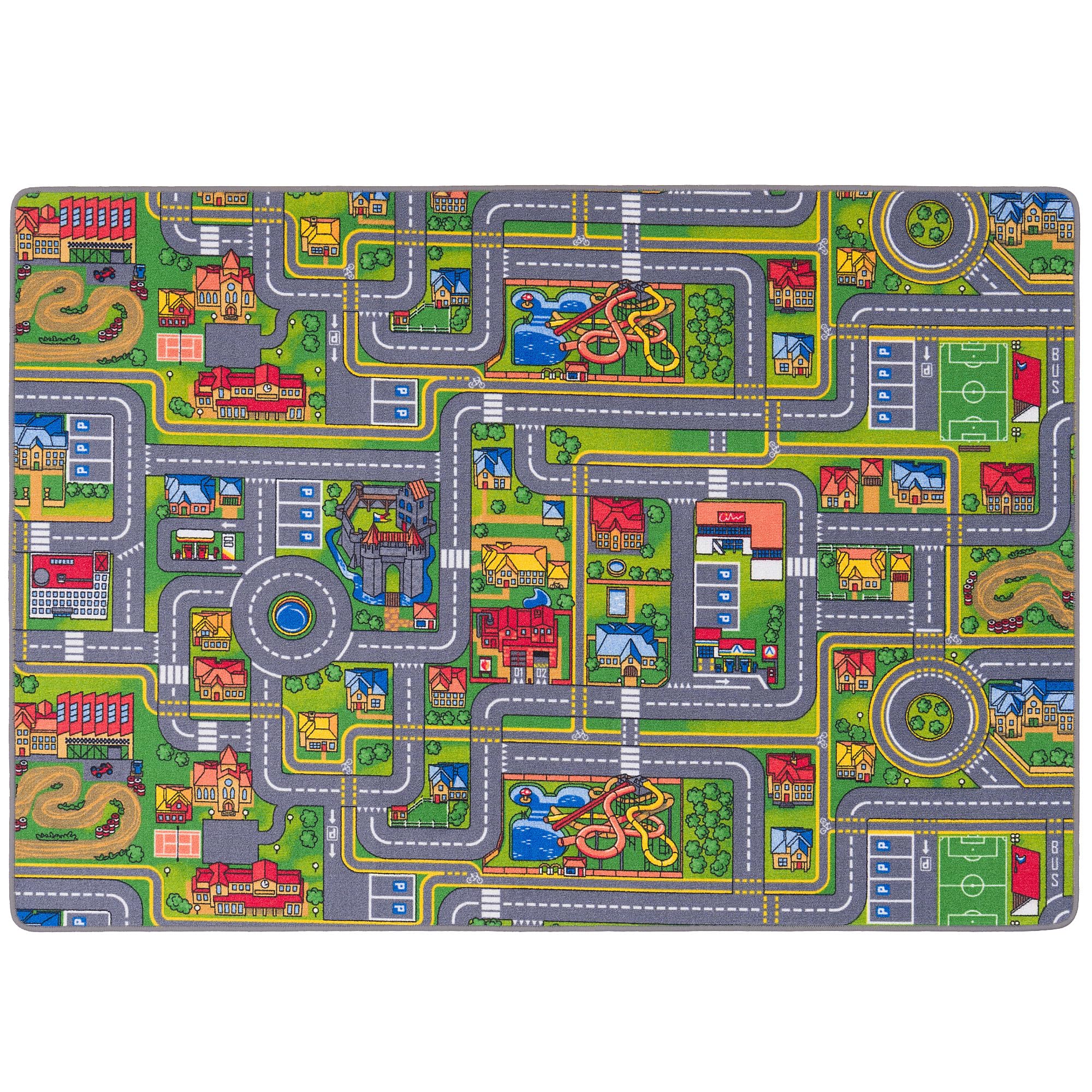 Pergamon Straßenteppich Beidseitig Kinder Spielteppiche für Kinderzimmer und Spielzimmer