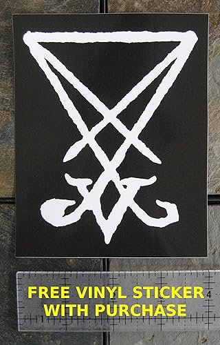 Miniatura 3 de Sigil of Lucifer - Tapiz de pared – Cráneo de cabra Pentagrama Demoníaco Demonio Demonio Demonio Mal Mendes Cabeza de Cabra Gótico Metal Oculto Punk