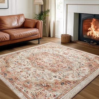 SONGMICS Living Room Rug Washable Non-Slip Boho 200 x 290 cm