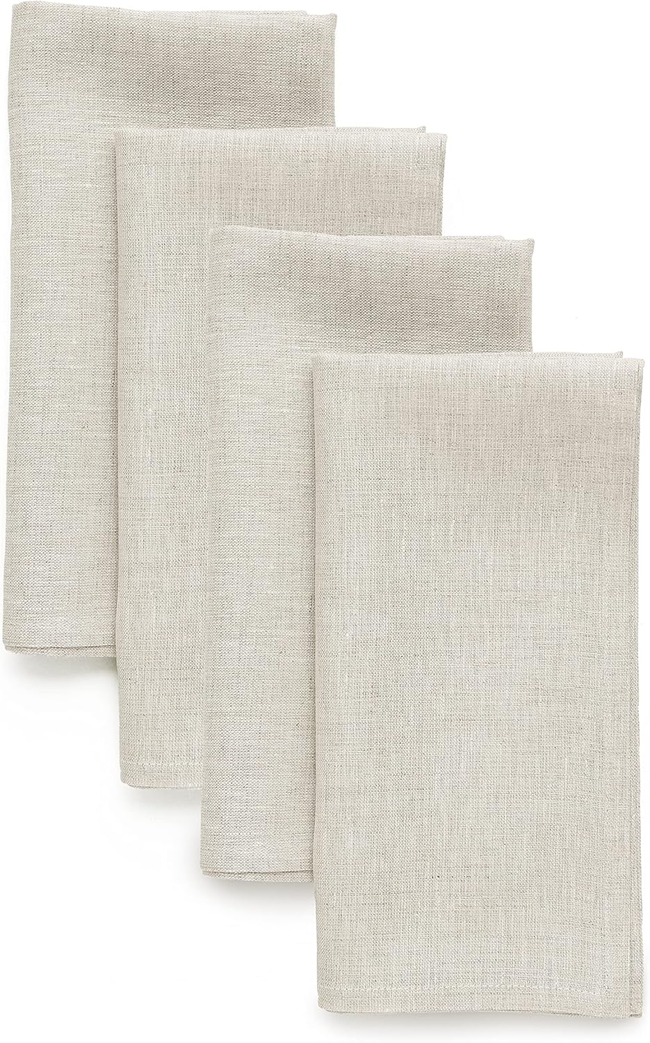 Solino Home Linen Cloth Napkins Set of 4-100% Pure Linen Light Natural Dinner Napkins 20 x 20 Inch for Spring, Summer, Mothers Day - Athena, Handcrafted and Machine Washable