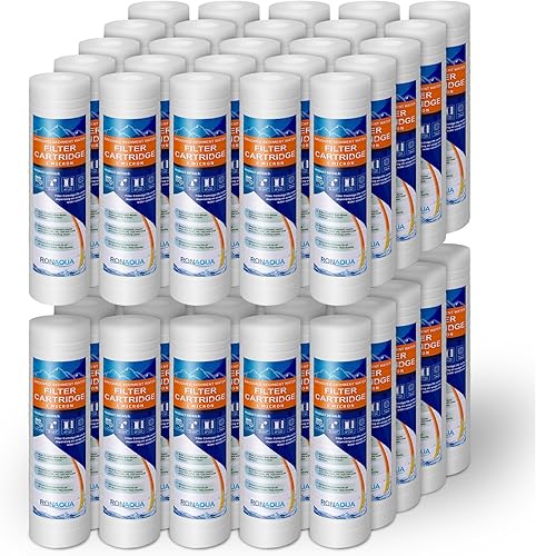 Ronaqua - Cartucho de filtro de agua de sedimentos ranurados de 10 x 2.5 pulgadas, cuatro capas de filtración, elimina arena, suciedad, limo, óxido,