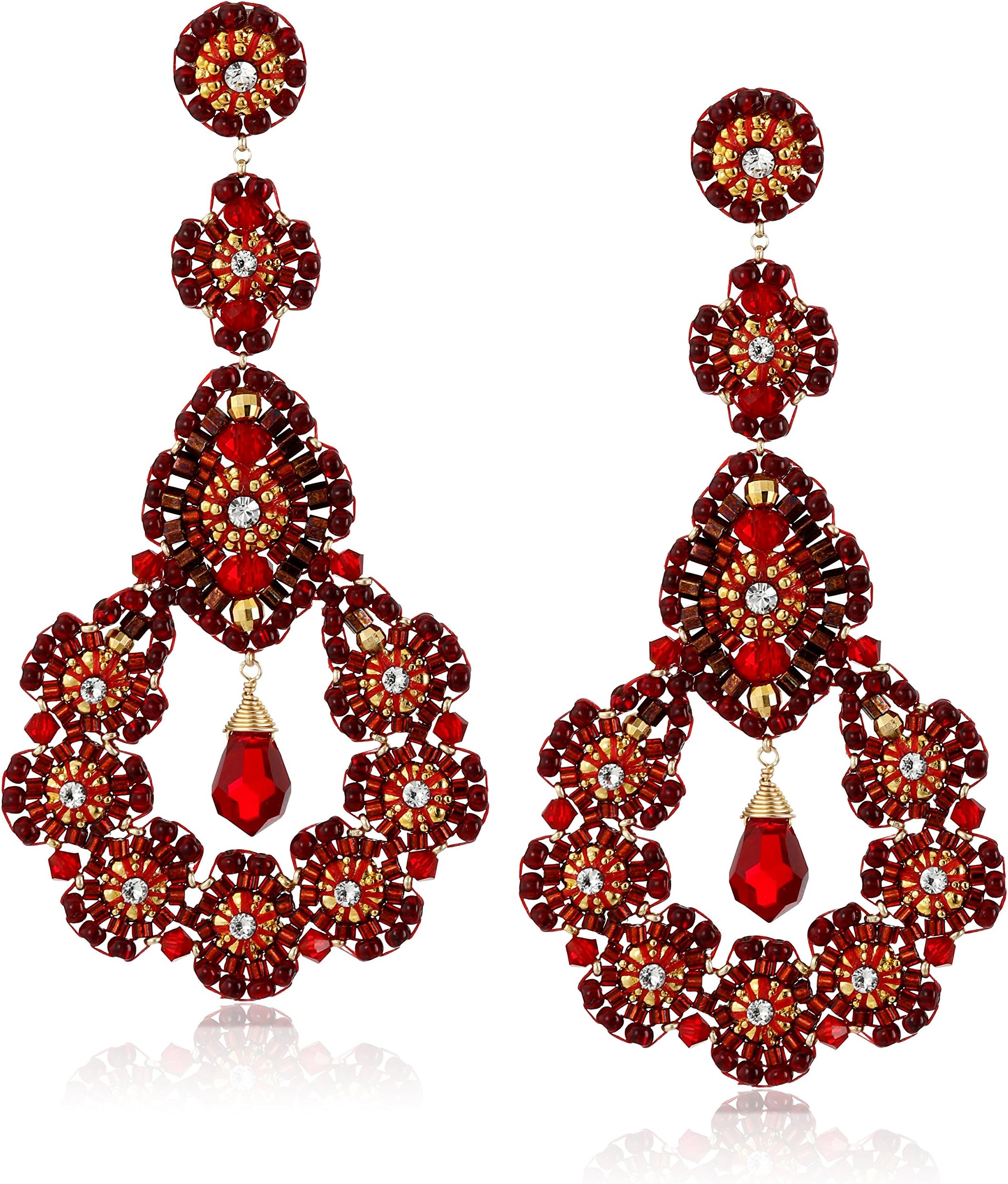 Rubellite Bead 14k Gold-Filled Nest Earrings
