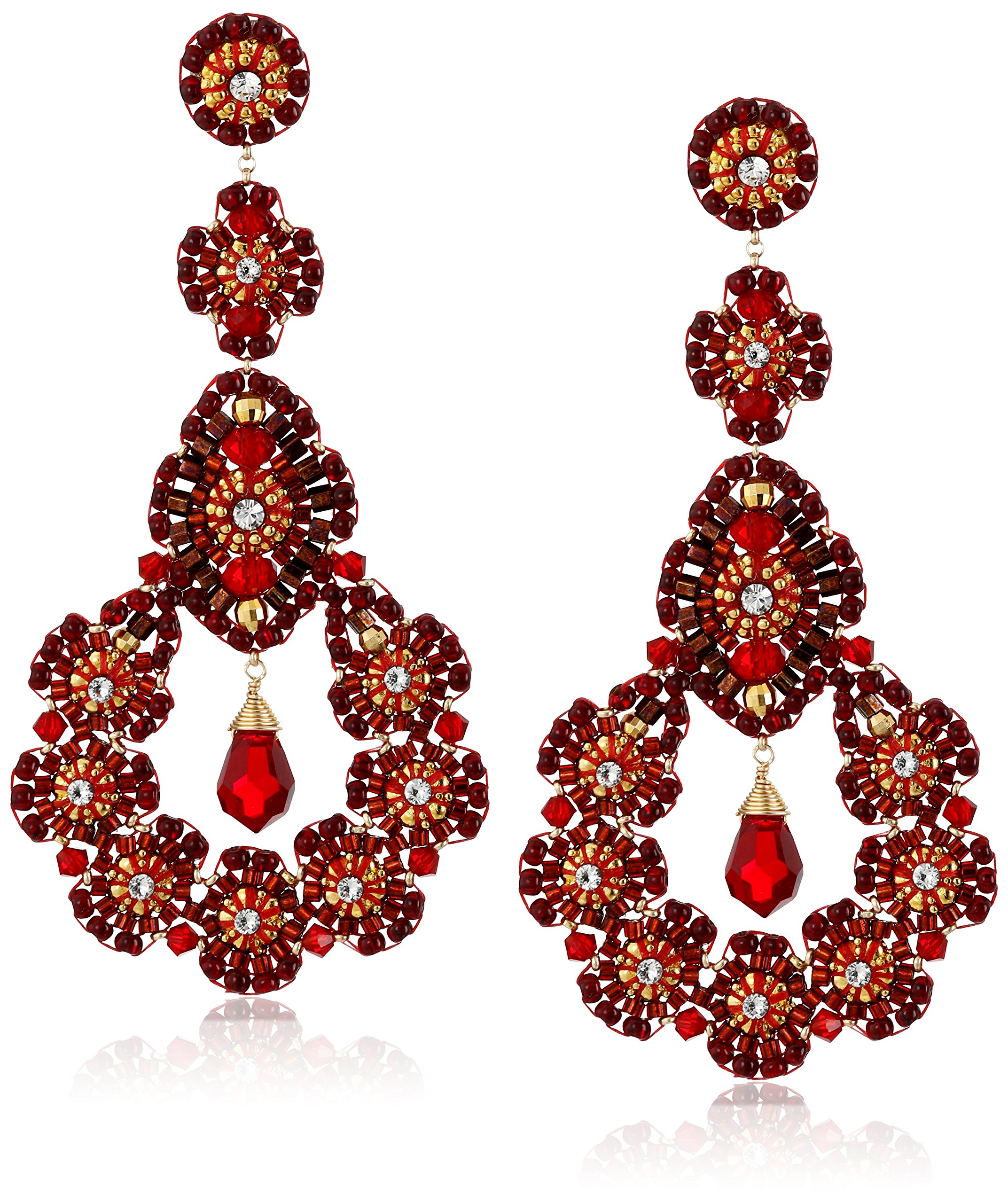 Rubellite Bead 14k Gold-Filled Nest Earrings