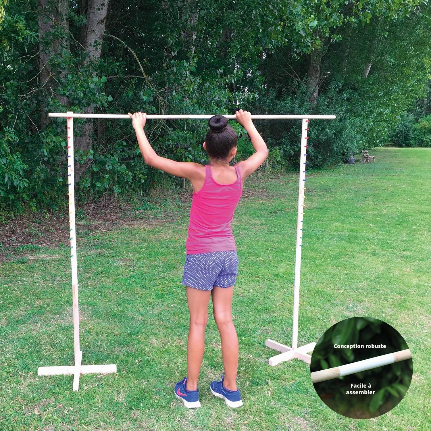 Garden Games Jeu Limbo en Bois dans Un Sac - Nouveau Design Plus Solide avec des Chevilles Plus Bas pour Tous Les Âges