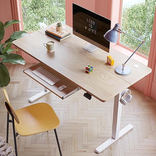 Miniatura 59 de FEZIBO Escritorio de pie con bandeja para teclado, altura ajustable de 40 x 24 pulgadas, con ajustes preestablecidos de memoria para oficina en