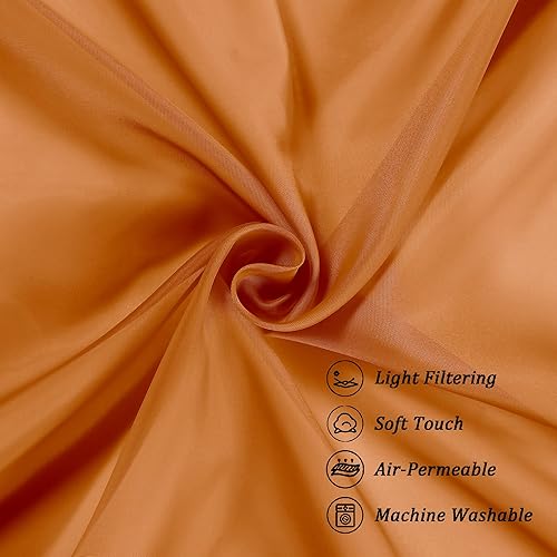 Miniatura 9 de Paquete de 2 cenefas transparentes para ventanas, cenefa corta de cocina de 42 pulgadas de ancho x 14 pulgadas de largo, para sala de estar, baño,