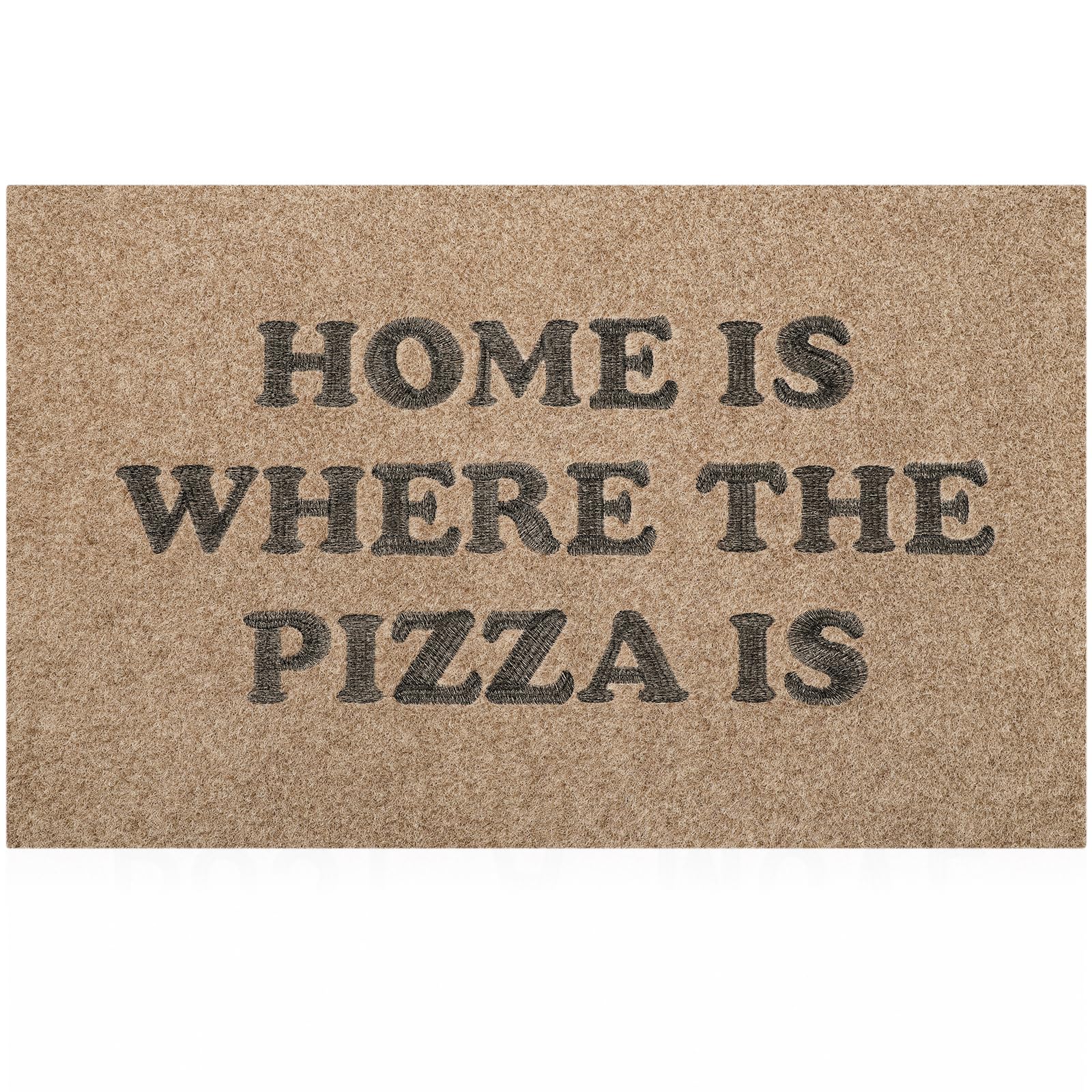 Entrance Front Door Mat Home is Where The Pizza is Doormat Non Slip Rubber Backing for Home Inside Outside Patio Entryway High Traffic Areas Funny