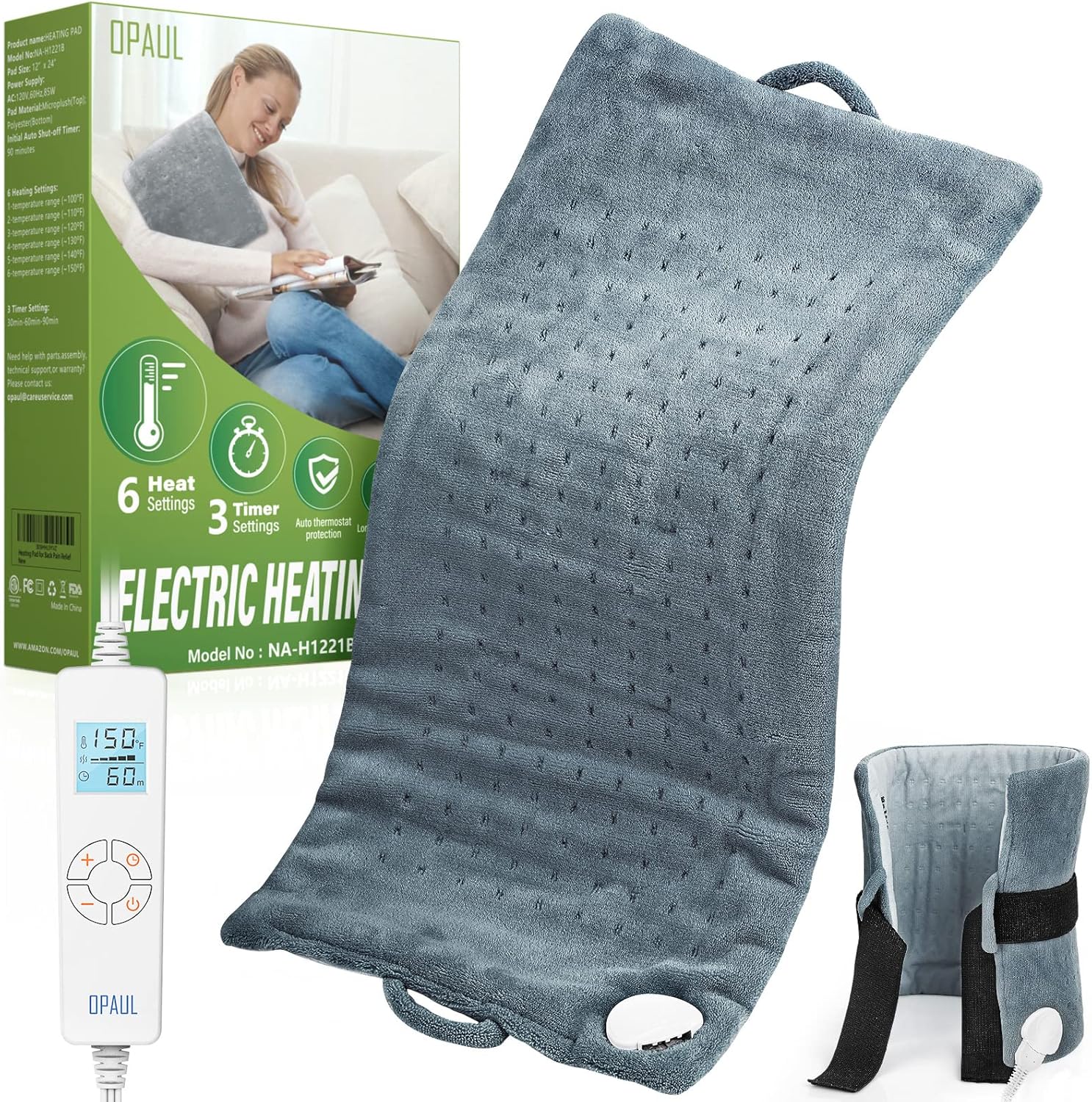 OPAUL Electric Heating Pad with packaging and controller