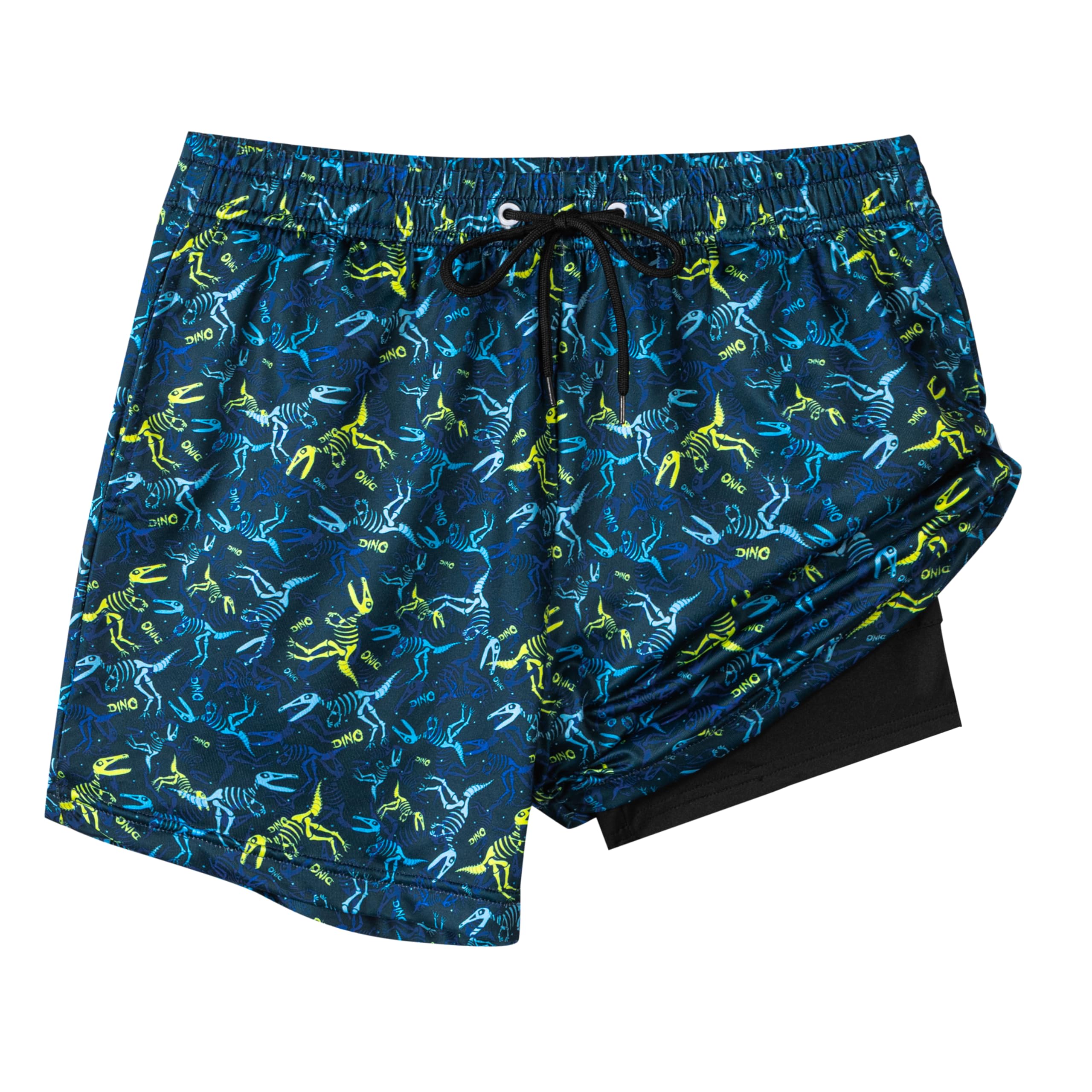 FT FENTENG Boys Swim Trunks with Compression Liner Boys Stretch Swim Shorts Quick Dry 2 in 1 Beach Shorts 5-16 Y