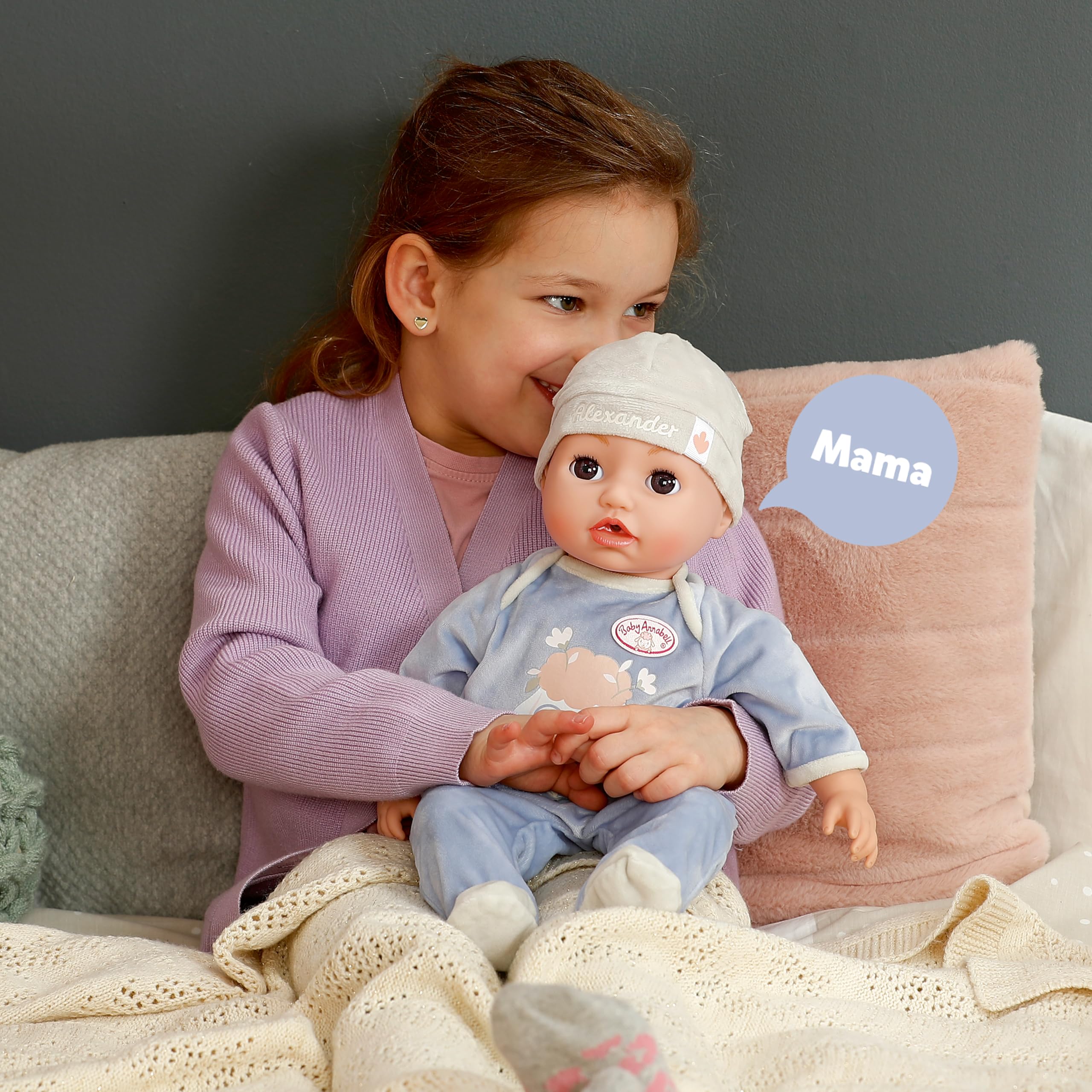 Baby Annabell Interactive Alexander 43cm, Soft bodied baby doll with realistic movements, sounds & accessories - Image 2
