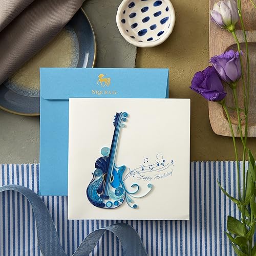Miniatura 7 de NIQUEA.D Tarjeta de Feliz Cumpleaños, Guitarra Quilled (NB-0077)
