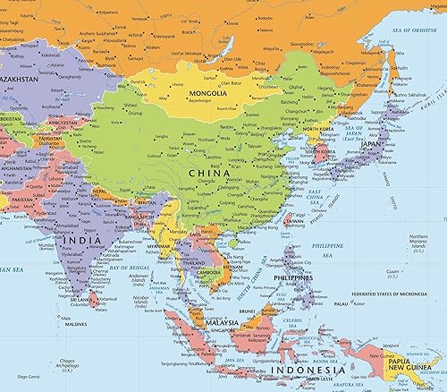 Miniatura 4 de Mapa del mundo, despegar y pegar, autoadhesivo, extraíble, reposicionable, clásico mapa de pared grande (36 x 24 pulgadas)