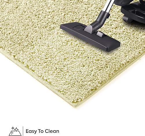 Miniatura 7 de Furnish my Place Alfombra moderna de felpa de color liso, color amarillo, 5 x 7 pies, apta para mascotas y niños. Fabricada en Estados Unidos,