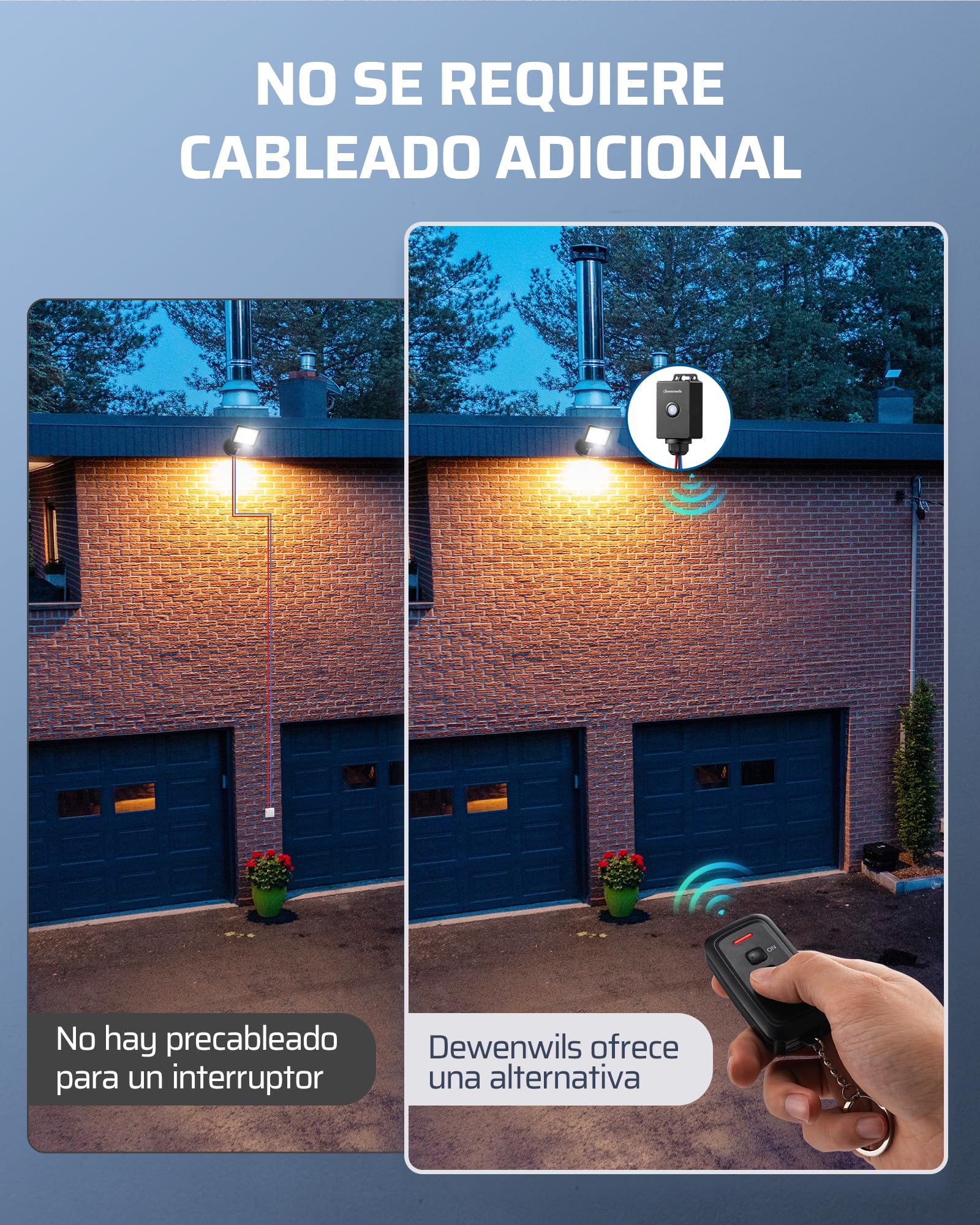 DEWENWILS Interruptor Inalámbrico para Exterior, IP65 Impermeable, Interruptor de Luz Inalámbrico, No Requiere Cableado, Programable y Ampliable