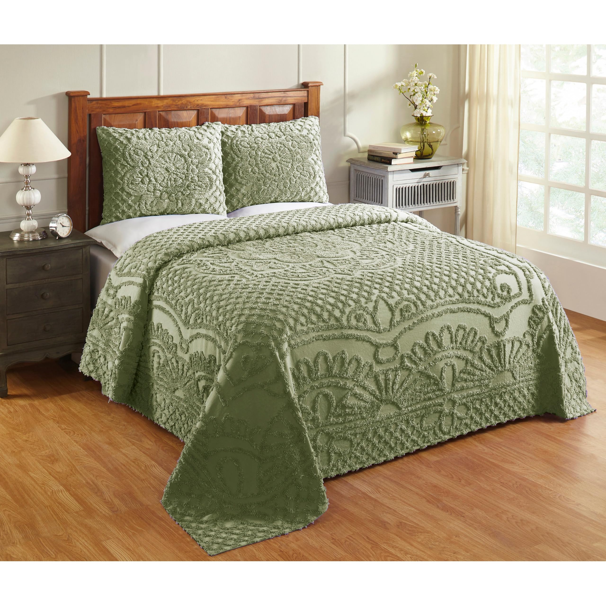 Better Trends, Cotton, Sage, Twin Bedspread Set