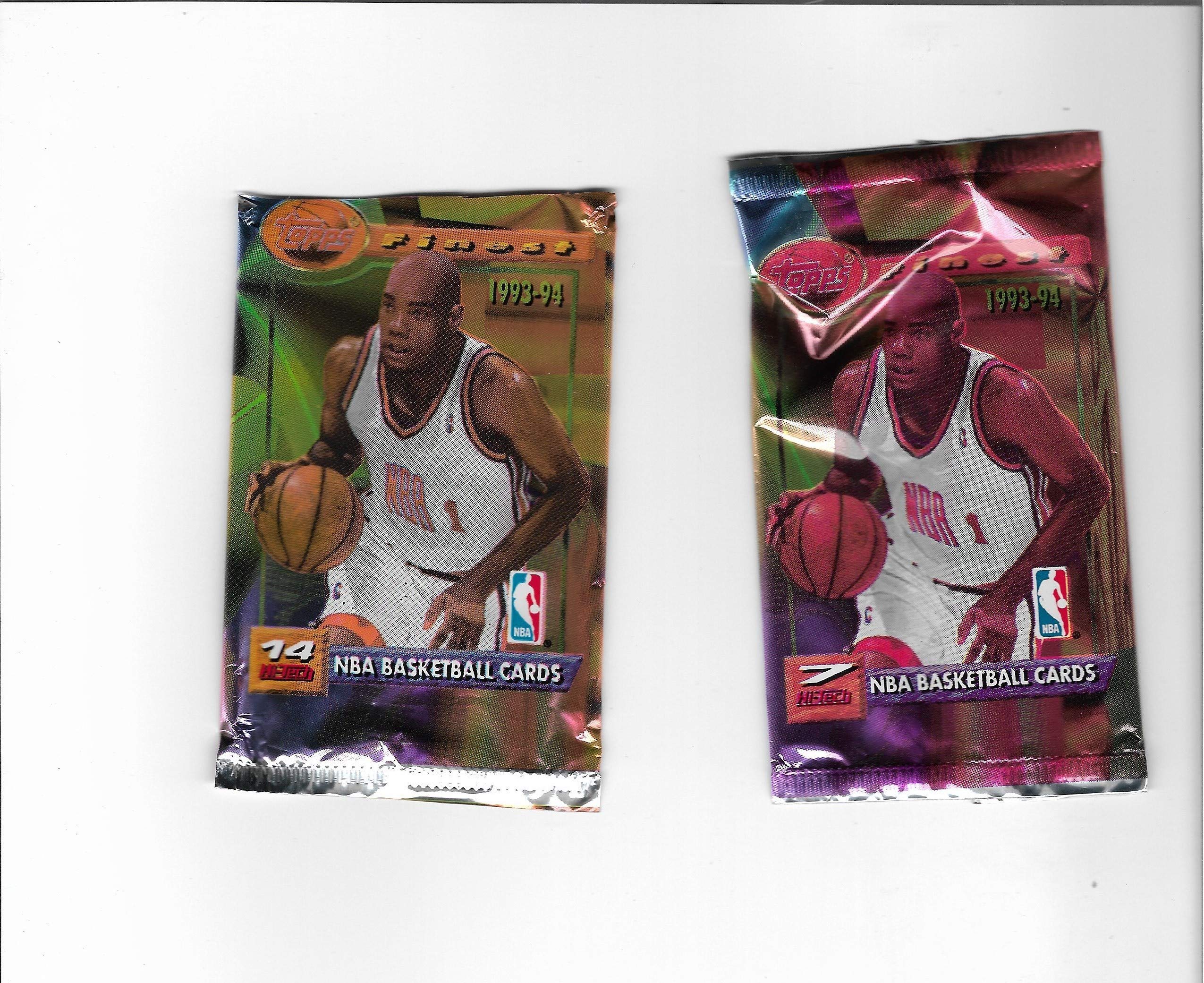 1993-94 TOPPS FINEST BASKETBALL JUMBO EMPTY BOX WITH 40 WRAPPERS 