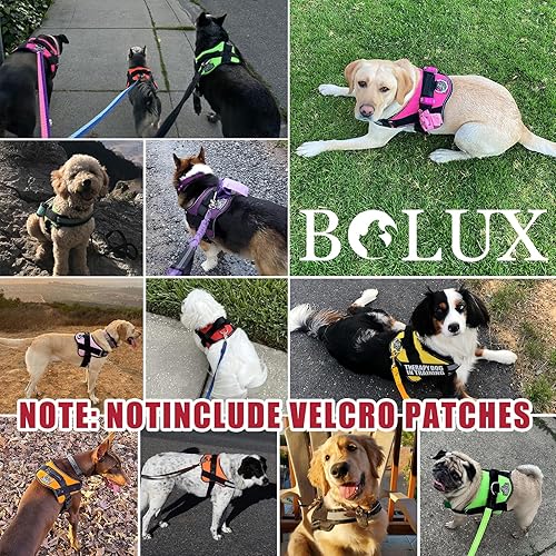 Miniatura 138 de Bolux - Arnés para perro, reflejante y transpirable, ajustable, con asa, para sacarlo a pasear, no más tirones ni asfixia (amarillo militar, talla L)