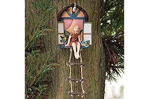 Bits And Pieces Fairy Tree Hanger with Ladder - Enchanted Whimsical Fairy Sculpture