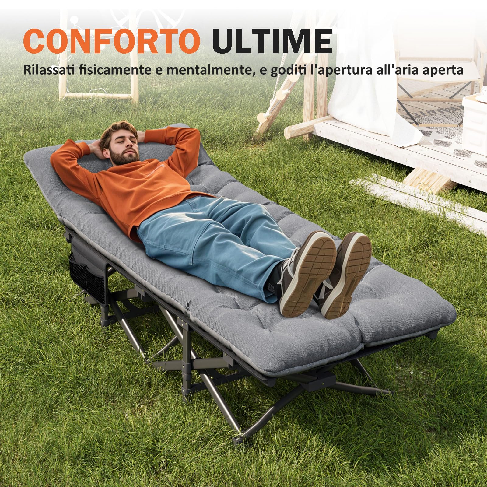ATORPOK SHOP Cama plegable para adultos con almohada cómoda, cama portátil plegable para dormir que soporta hasta 200 kg