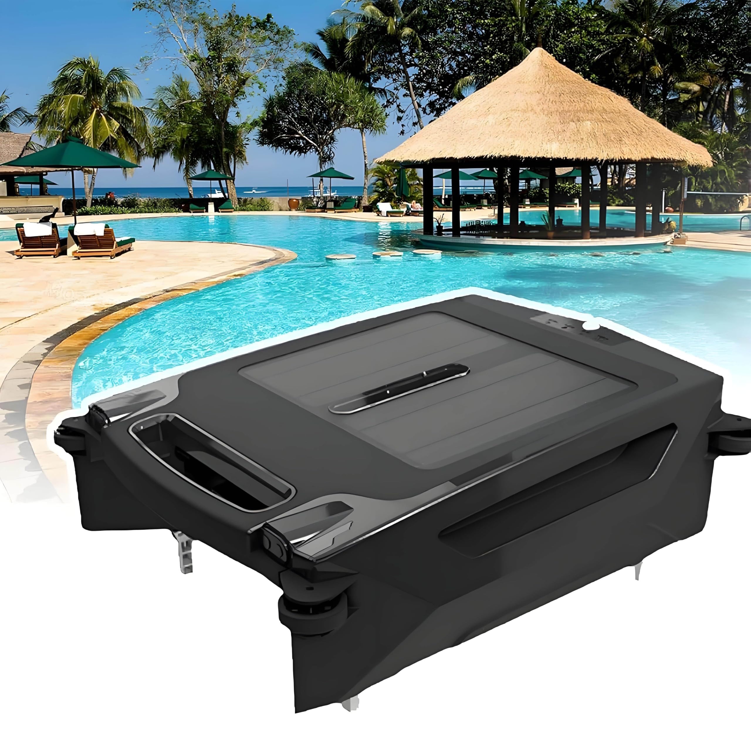 LJLYYDS Robotic Pool Skimmer Cleaner with Solar Panel, Intelligent Obstacle Avoidance for All Types of Pools, Efficient Pool Cleaning Solution, Eco-Friendly Design
