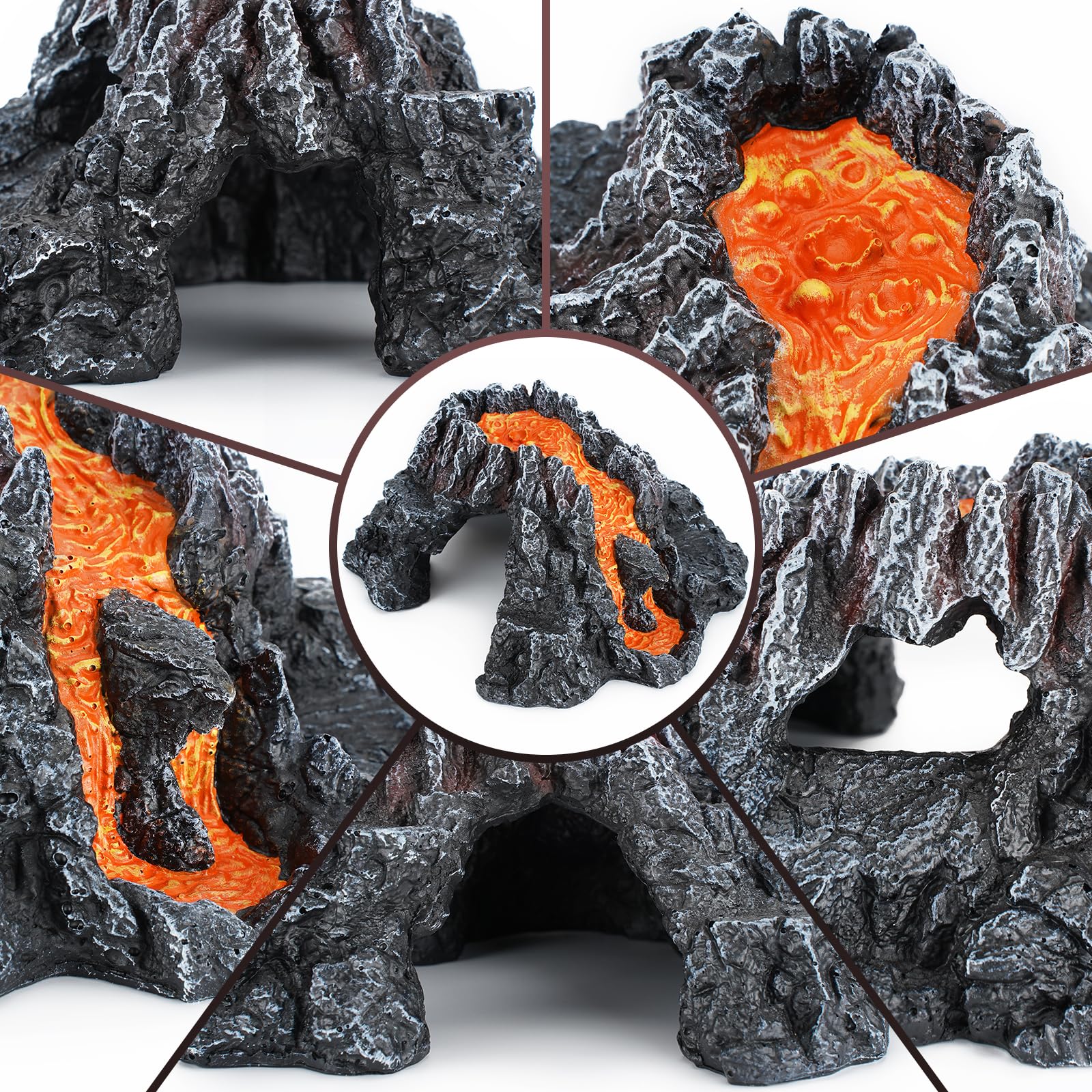 Reptile Cave Hideout Habitat, Great for Bearded Dragons, Leopard Geckos, Lizards, Turtles, Snakes, Frogs, Scorpions, Spiders and Other Reptiles, Amphibians (C - Medium) — view 8