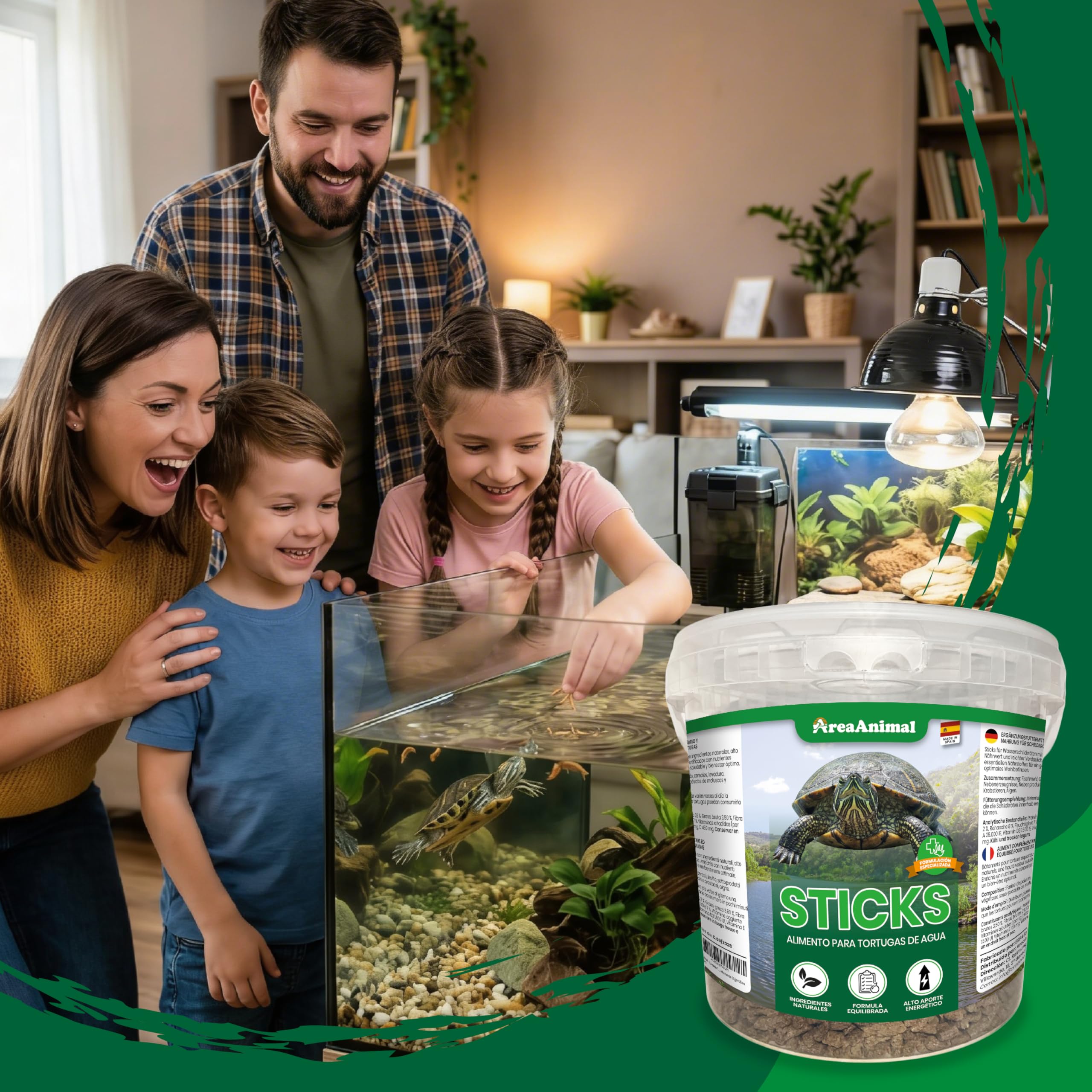 Comida Tortugas de Agua, 1.5KG/5L Comida Tortuga Stick, Alimento Tortuga Agua con Alto Valor Nutritivo, Alimento Tortugas Altamente Digestibles