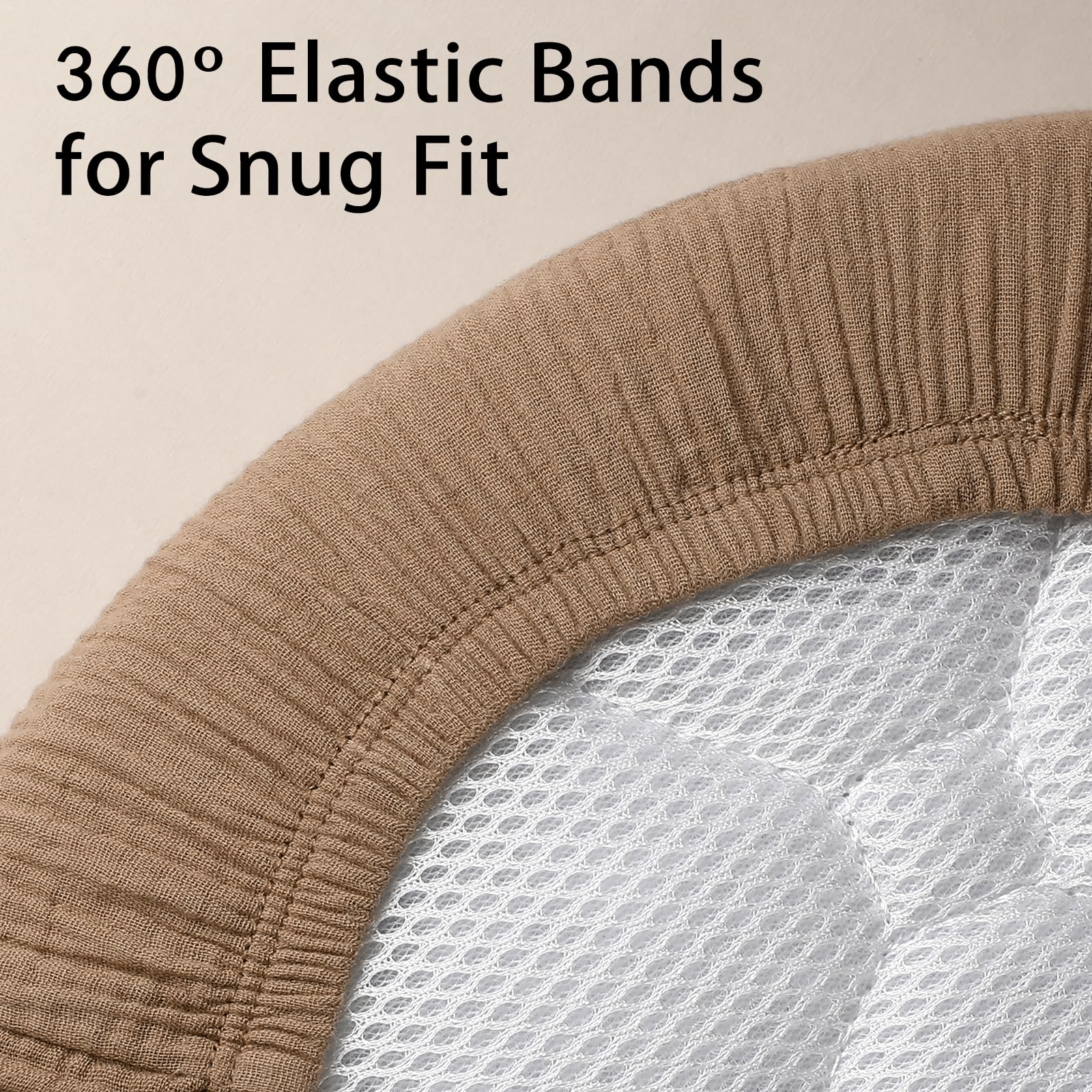 Peepeemax Lenzuola Navicella Universale, Neonato Lenzuola Culla Neonato Lenzuola Carrozzina,100% Mussola di Cotone 70x32 70x35 75x35cm 80x40cm, Marrone chiaro