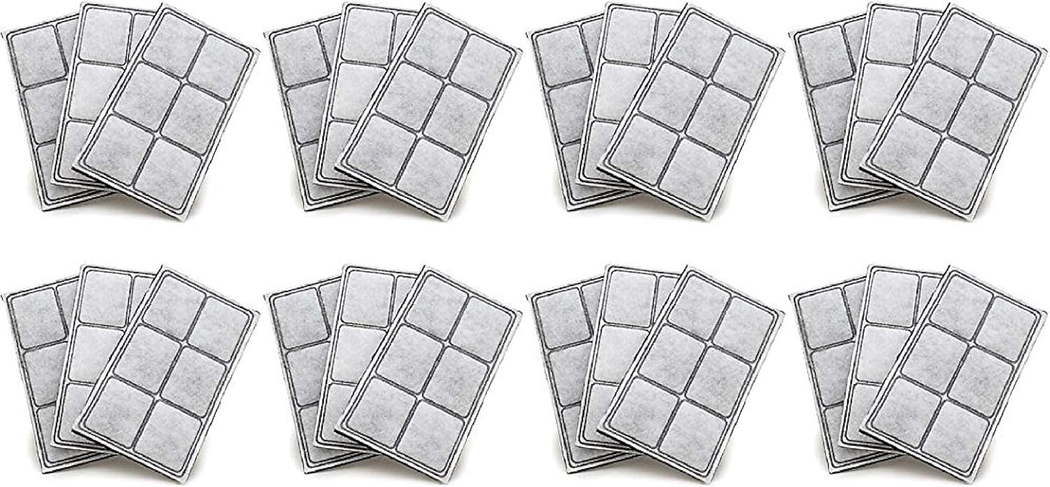 NISPIRA Premium Platium Charcoal Water Filter Replacement for Drinkwell Pet Fountain - 24 Filters