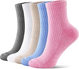 FITRELL Mini Crew Active Ankle Socks for Women Men, 5-6 Pairs