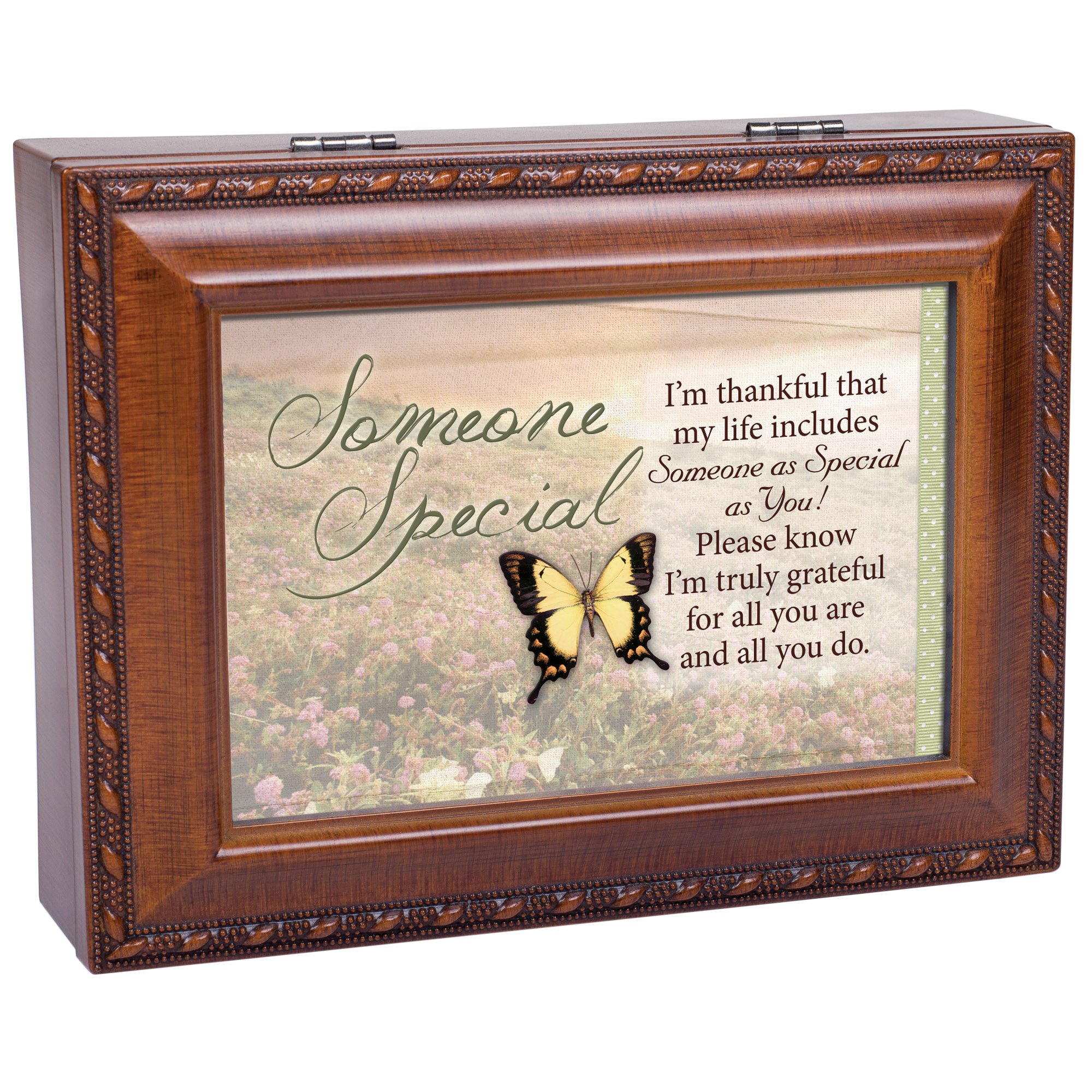 Cottage Garden Someone Special Holzmaserung Musik Box/Jewelry Box spielt Wonderful World