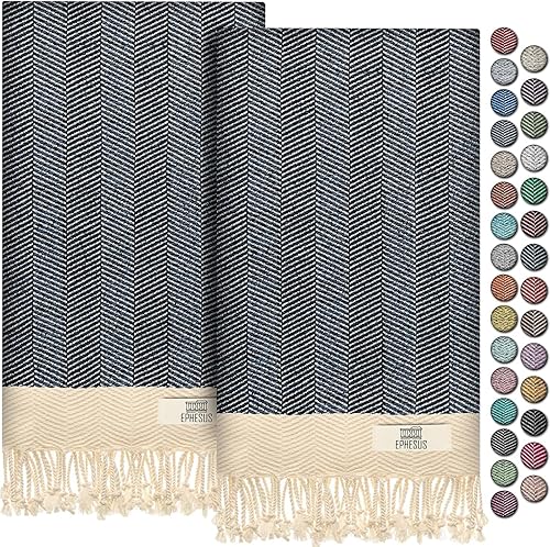 Miniatura 69 de Toallas de mano – Juego de 2 18" x 30" – Toalla de mano turca decorativa para baño, cocina, invitados, cara, cabello, té, paño de cocina