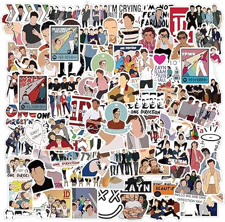 amazon com one direction sticker 100pcs cool stickers for computers laptop skateboard stickers for kids teens adults laptop skateboard guitar luggage vinyl decal stickers packs electronics