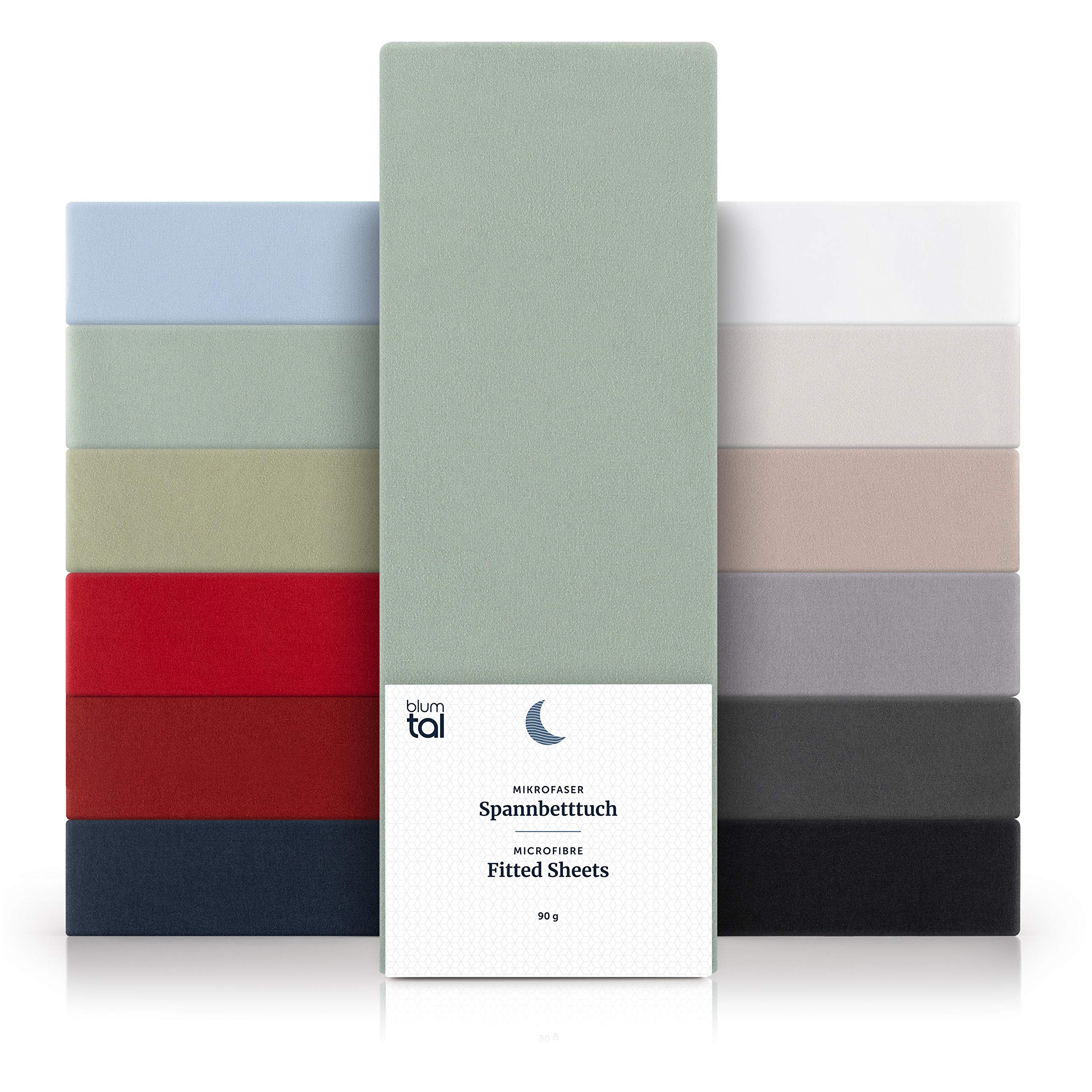 Blumtal Summer Green - Green Basics Brushed Microfibre Emperor Fitted Sheet 2 Pack - Super Soft Bed Sheets, Suitable For Mattresses With A Height Up To 25 Cm, Summer Green