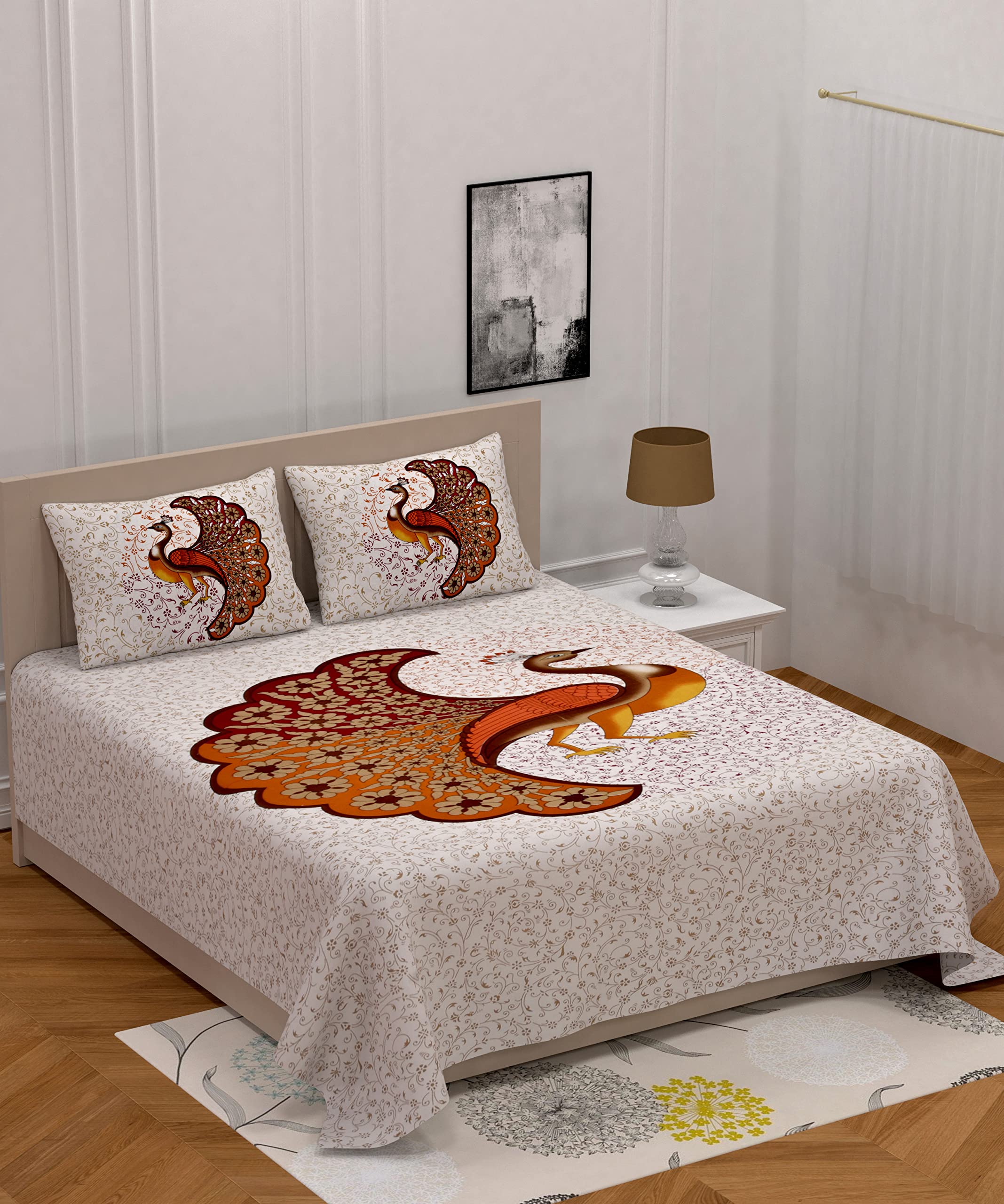 See full amazon price history chart for Jaipur Sanganeri Beautiful Firey Peacock Cotton Double Bedsheet | Queen Size 90 x 100 inch Pure Cotton | Double Bed Sheet with 2 Large Pillow Covers Jaipur Sanganeri Beautiful Firey Peacock Cotton Double Bedsheet | Queen Size 90 x 100 inch Pure Cotton | Double Bed Sheet with 2 Large Pillow Covers (B0BVW326FZ) Amazon Price History, Amazon Price Tracker