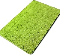 Vista 354 de Yeaban Juego de alfombras de baño verde manzana 2 piezas (20" x 32" y 17" x 24"), tapetes de baño de felpilla gruesa Alfombras de baño absorbentes