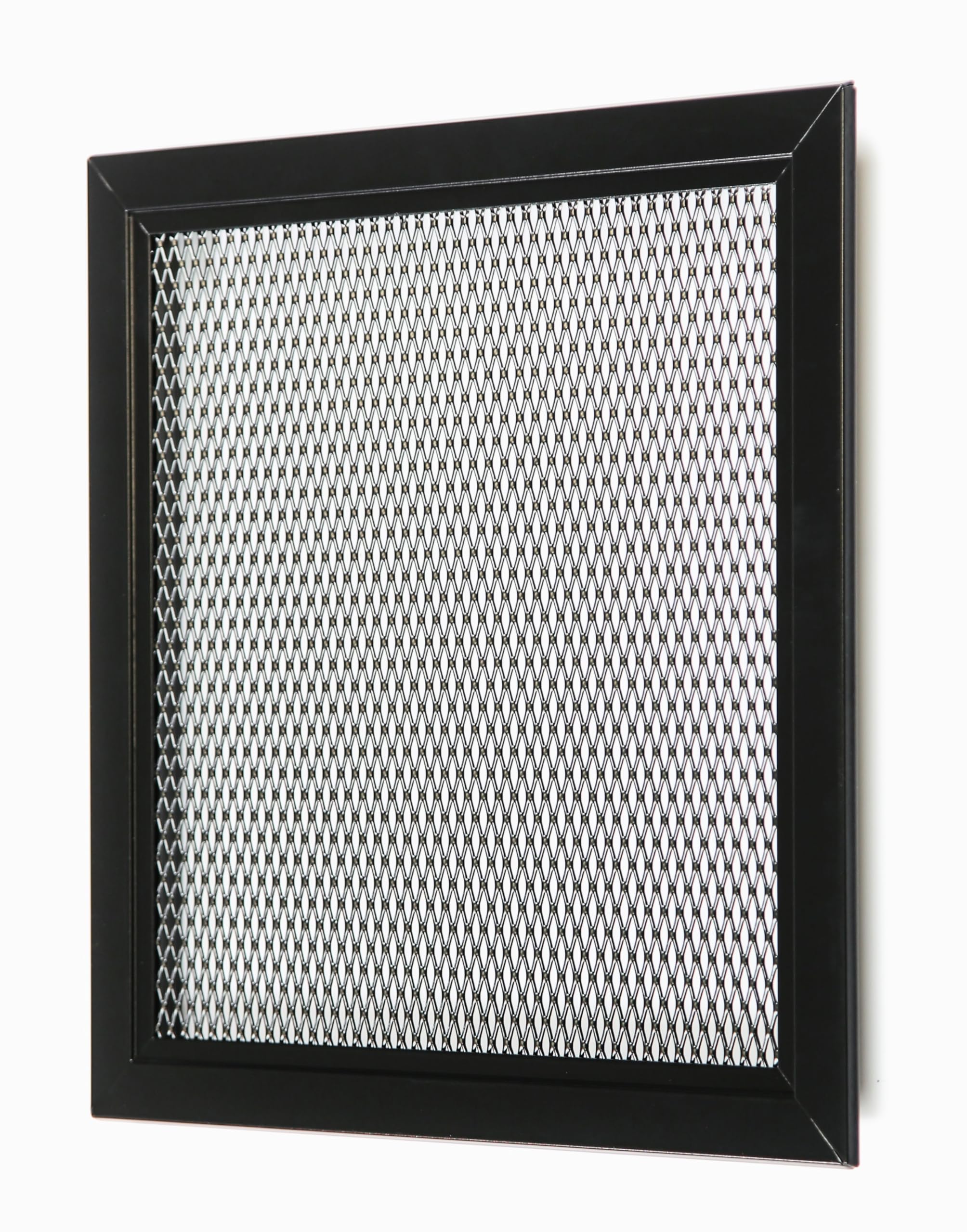 Griglia di Ventilazione 30x30 cm Quadrata in Alluminio Perforato Nero RAL9005 – Diffusore Aria Calda Interno/Esterno con Rete Protettiva Verniciata a Polvere.