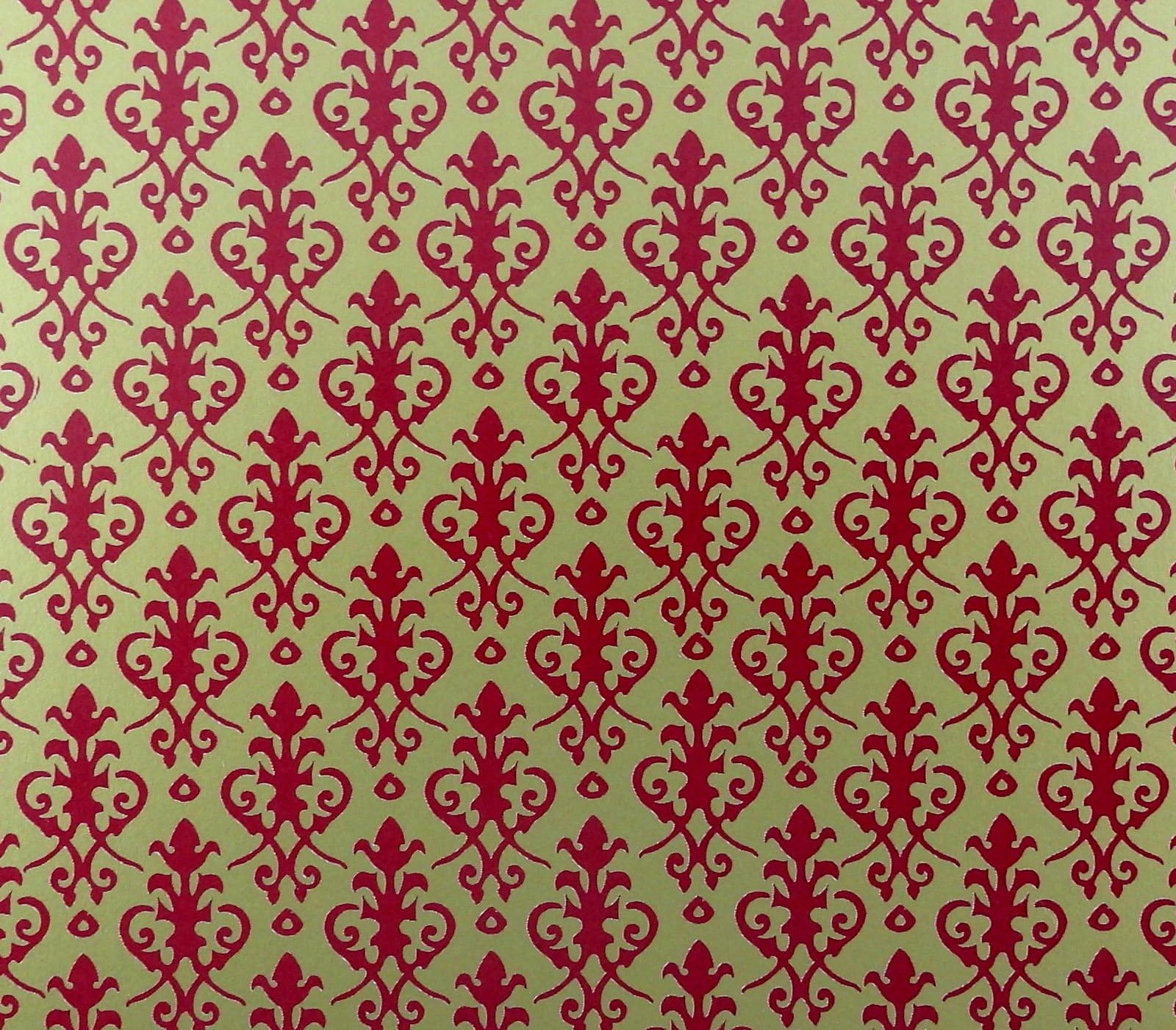 Melody Jane Dollhouse Victorian Red on Gold Miniature Print 1:12 Scale Wallpaper
