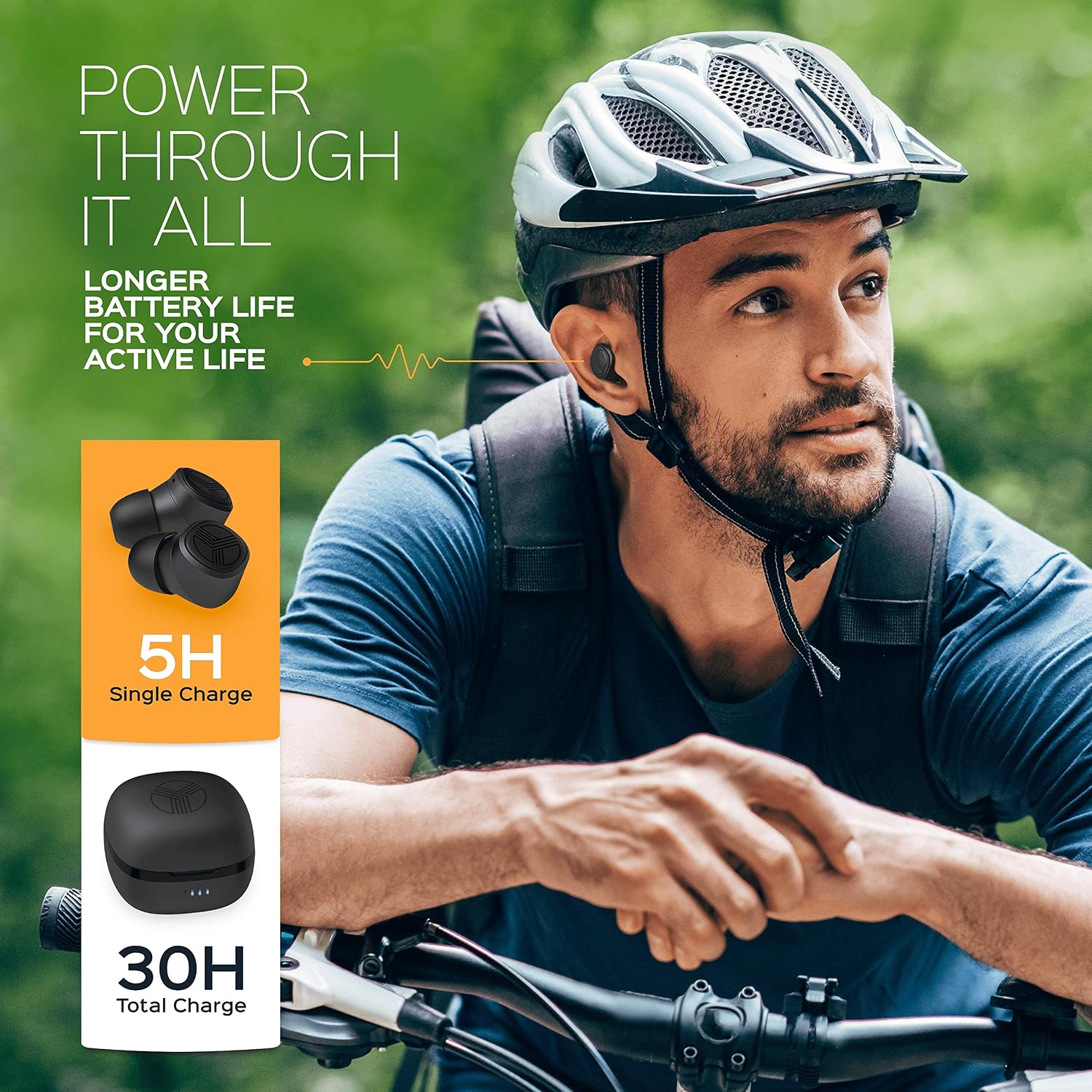 TREBLAB Xfit - True Wireless Earbuds, Bluetooth 5.0 | 30H Battery Life in Ear Headphones | Premium Designed Small Bluetooth Earbuds | IPX6 Waterproof Sport Earbuds for Running and Workout