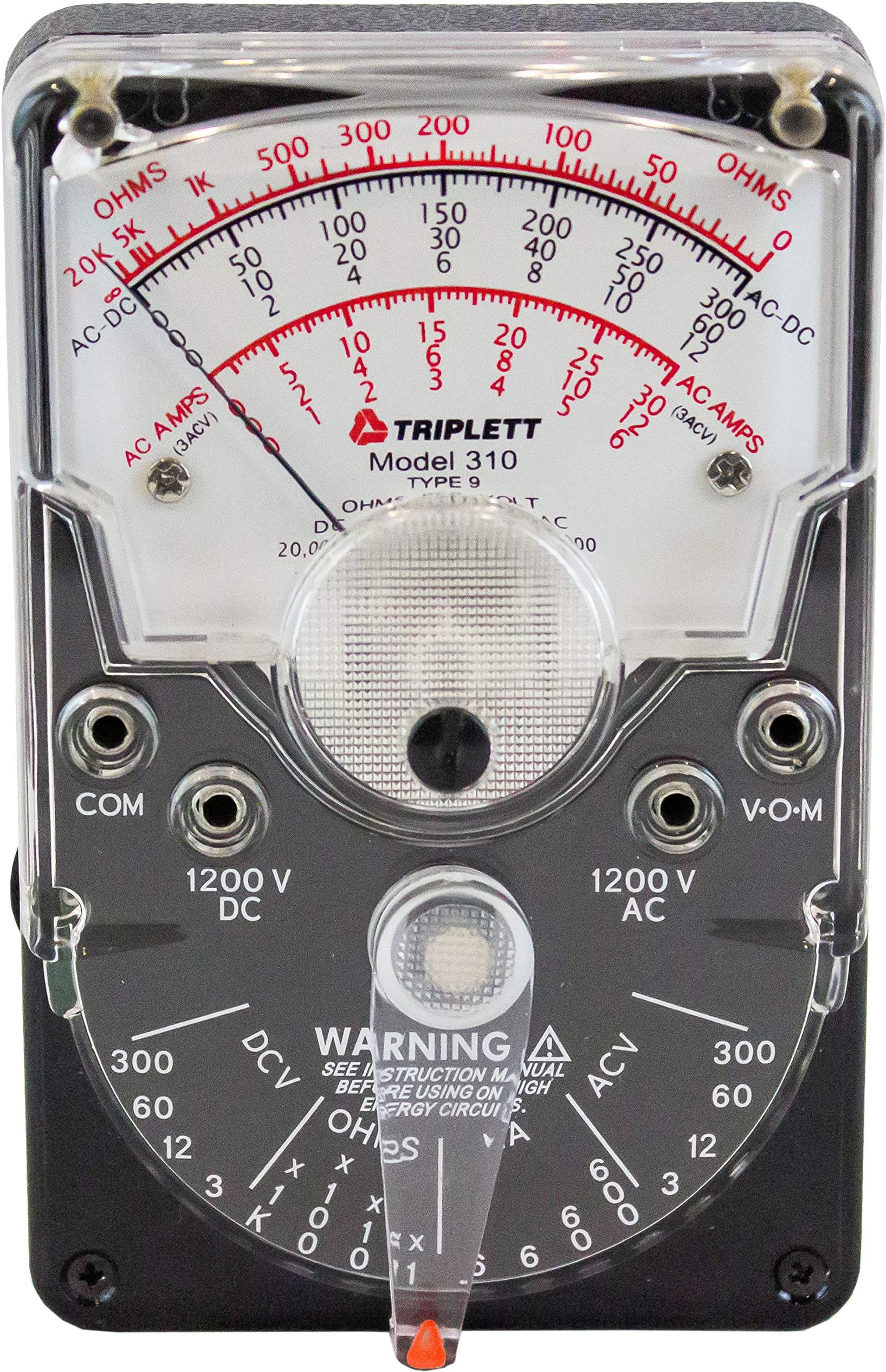 3018 Model 310 Hand-Sized Analog Multimeter - AC/DC Voltage, DC Current, Resistance, White