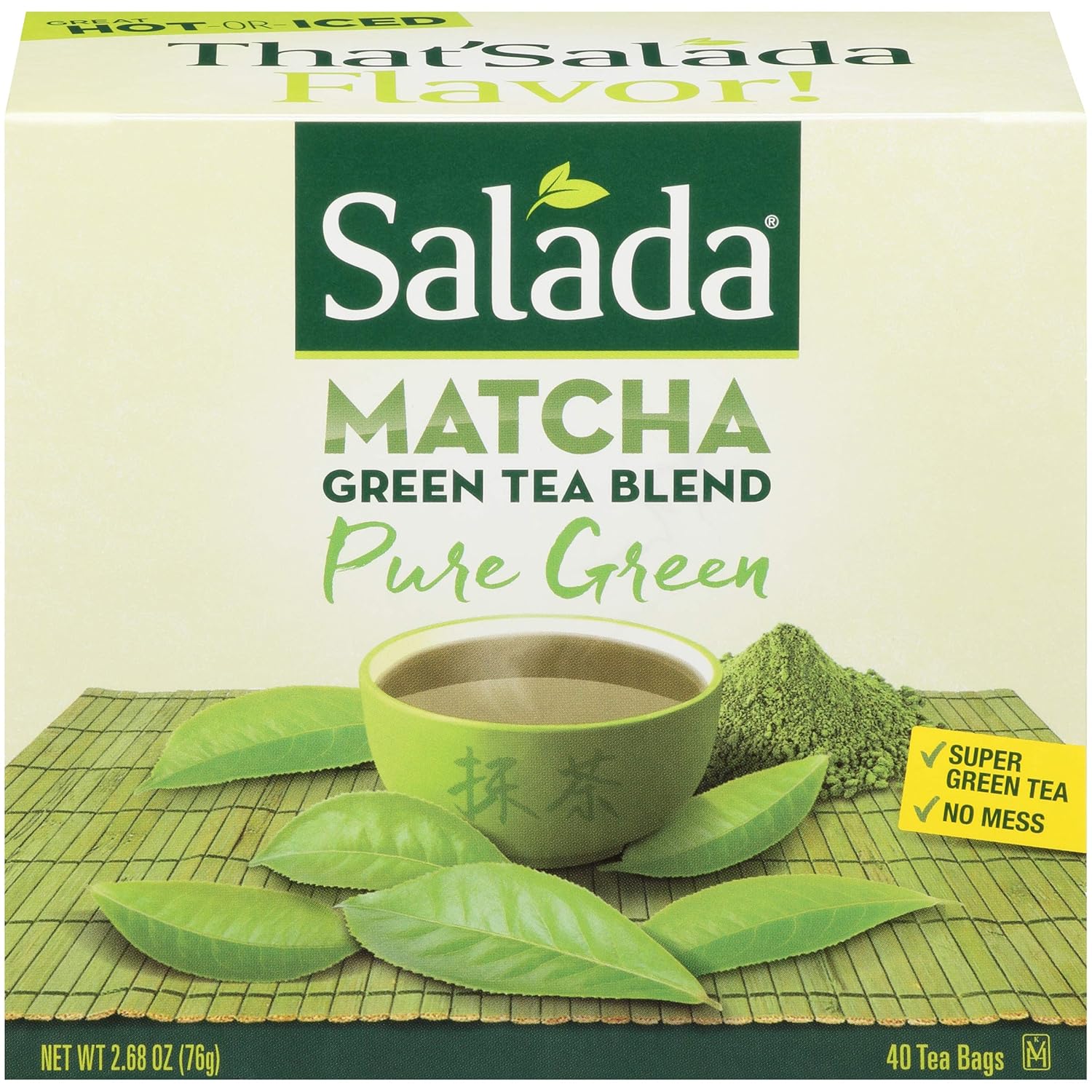 Salada Tea Bags, Green Tea With Matcha Regular, 40 Tea