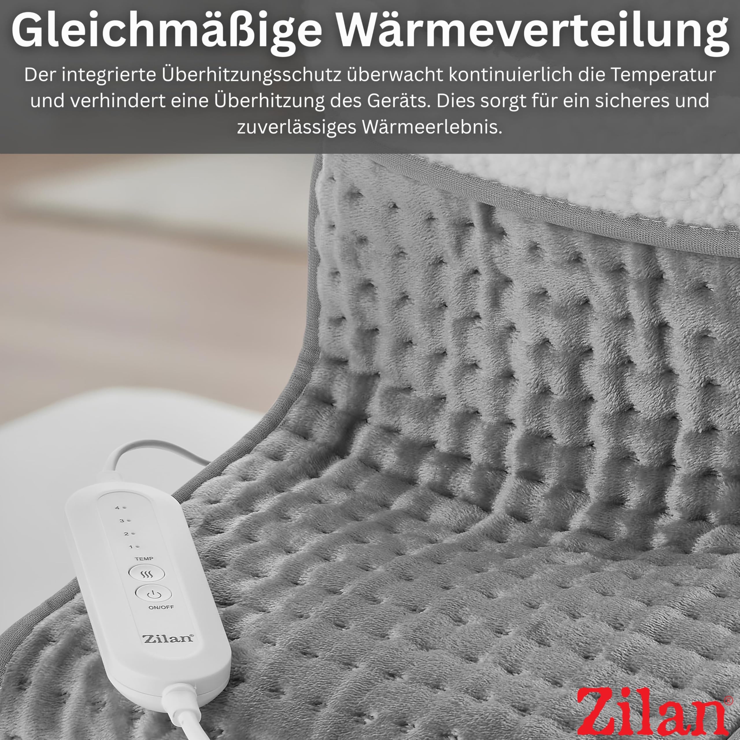 Fußwärmer Elektrisch mit 4 Heizstufen – Fußheizung mit Timer bis 90 Min – Schnelles Aufheizen – Überhitzungsschutz – Wärmekissen für kalte Füße - Für Damen & Herren bis Größe 46 maschinenwaschbar