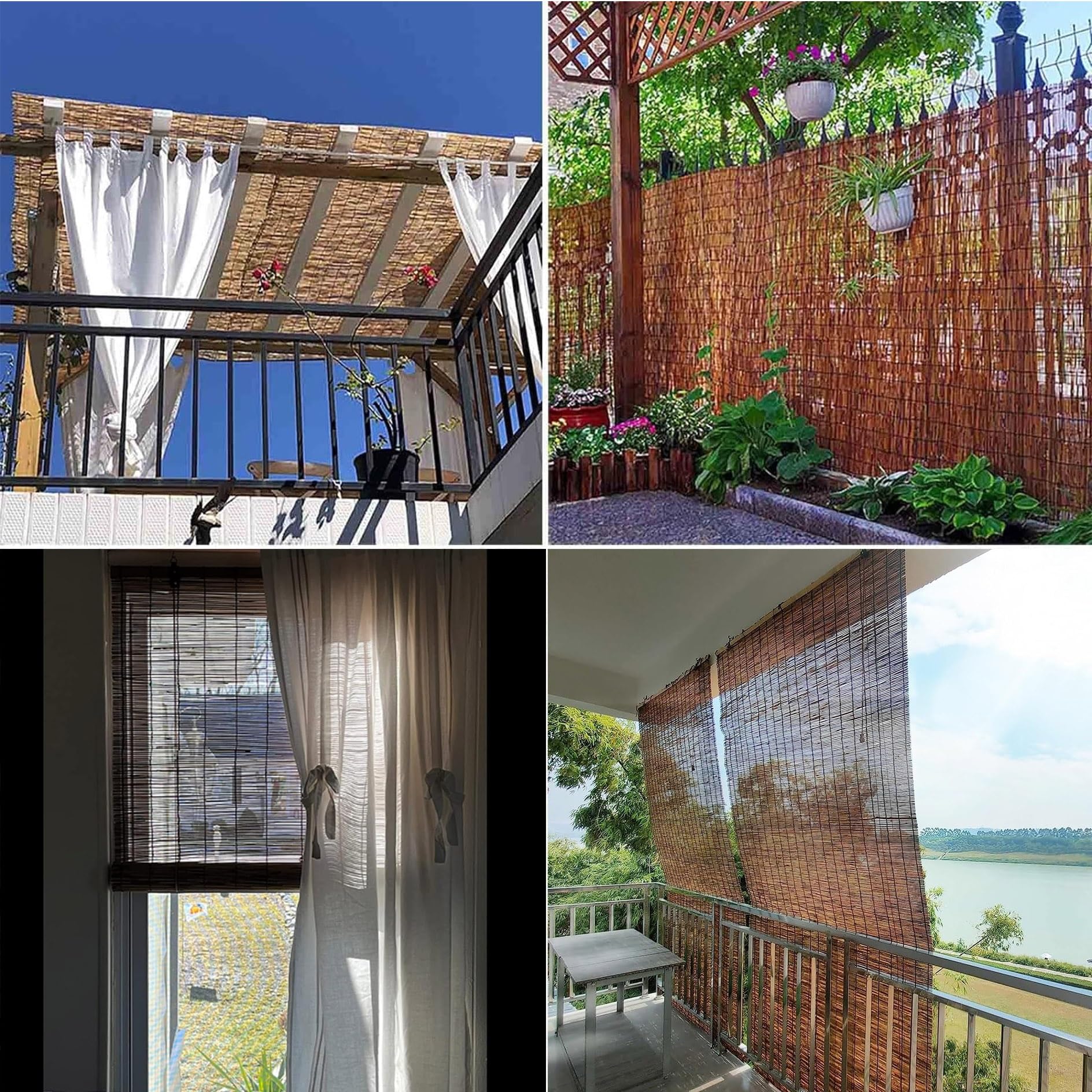 Rolety bambusowe, do wewnątrz, żaluzje bambusowe, żaluzje weneckie, zasłony zaciemniające na zewnątrz, patio, zasłony na okna, balkon, do kuchni i tarasu