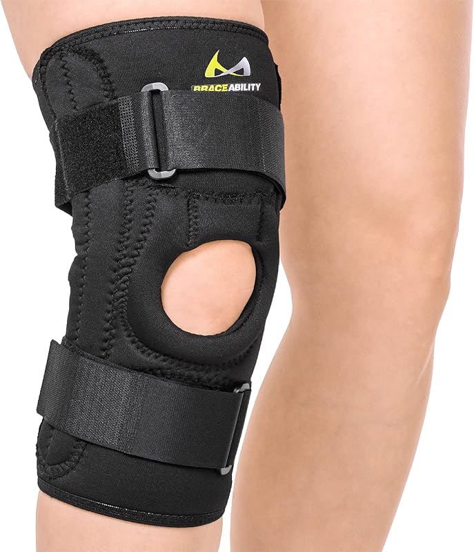 BraceAbility Rodillera estabilizadora de condromalacia para rótula - Síndrome de dolor femororrotuliano Estabilizador en forma de U soporta los lados de la rótula para tendinitis rotuliana, menisco desgarrado, soporte para artritis (L)
