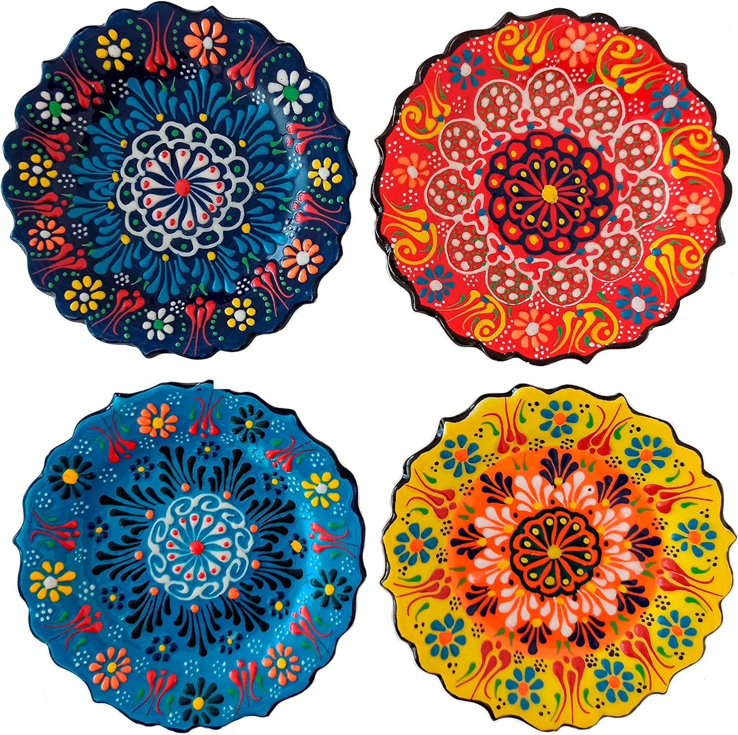 Ayennur Turkish Decorative Small Plates Set of 45.11" (13