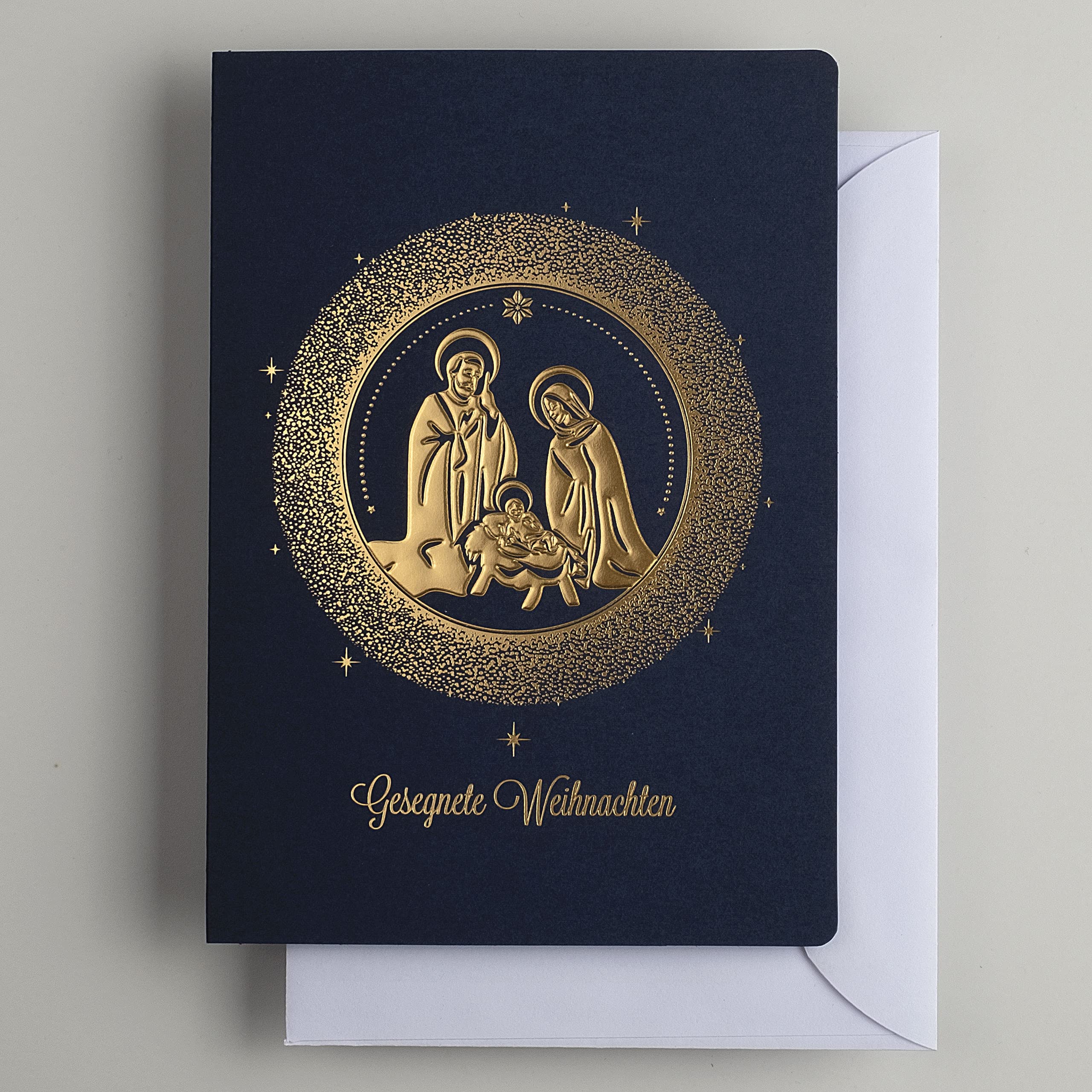 Art Nuvo, Exclusive Christmas Cards No. 43, Set of 10 Same Cards, 120 x 170 mm, Gold Plated and Embossed Christmas Motifs - Image 2